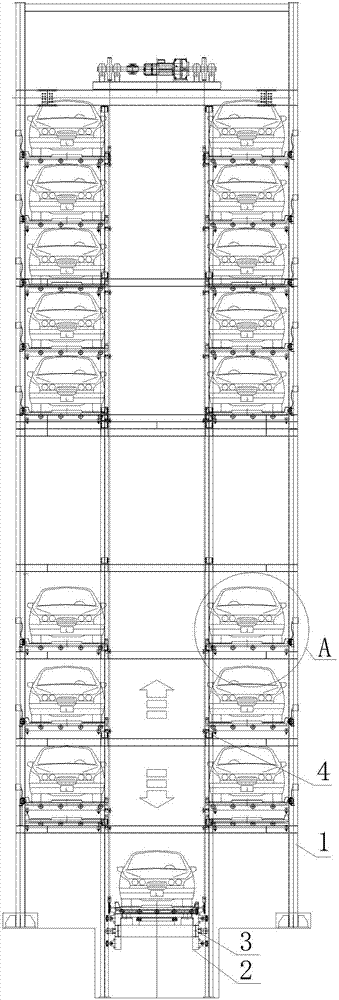 Tower-type parking garage with automatic charging function