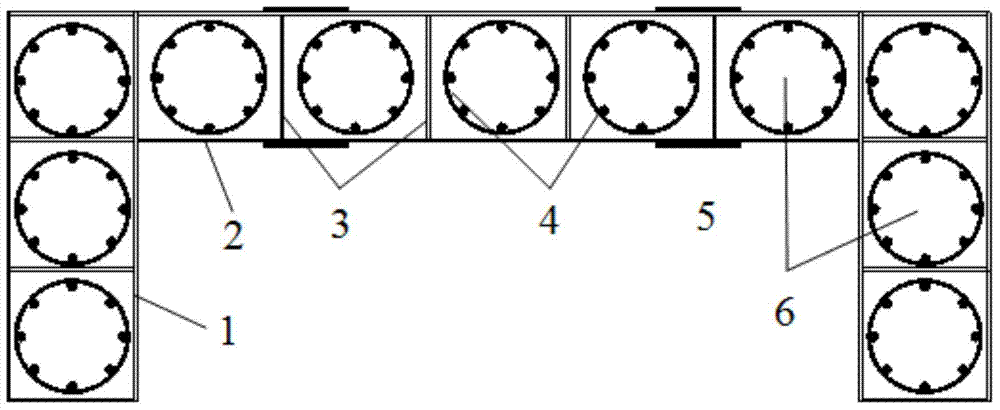 Groove-shaped steel plate shear wall with inbuilt round reinforcing cages and externally pasted steel plate supports and construction method