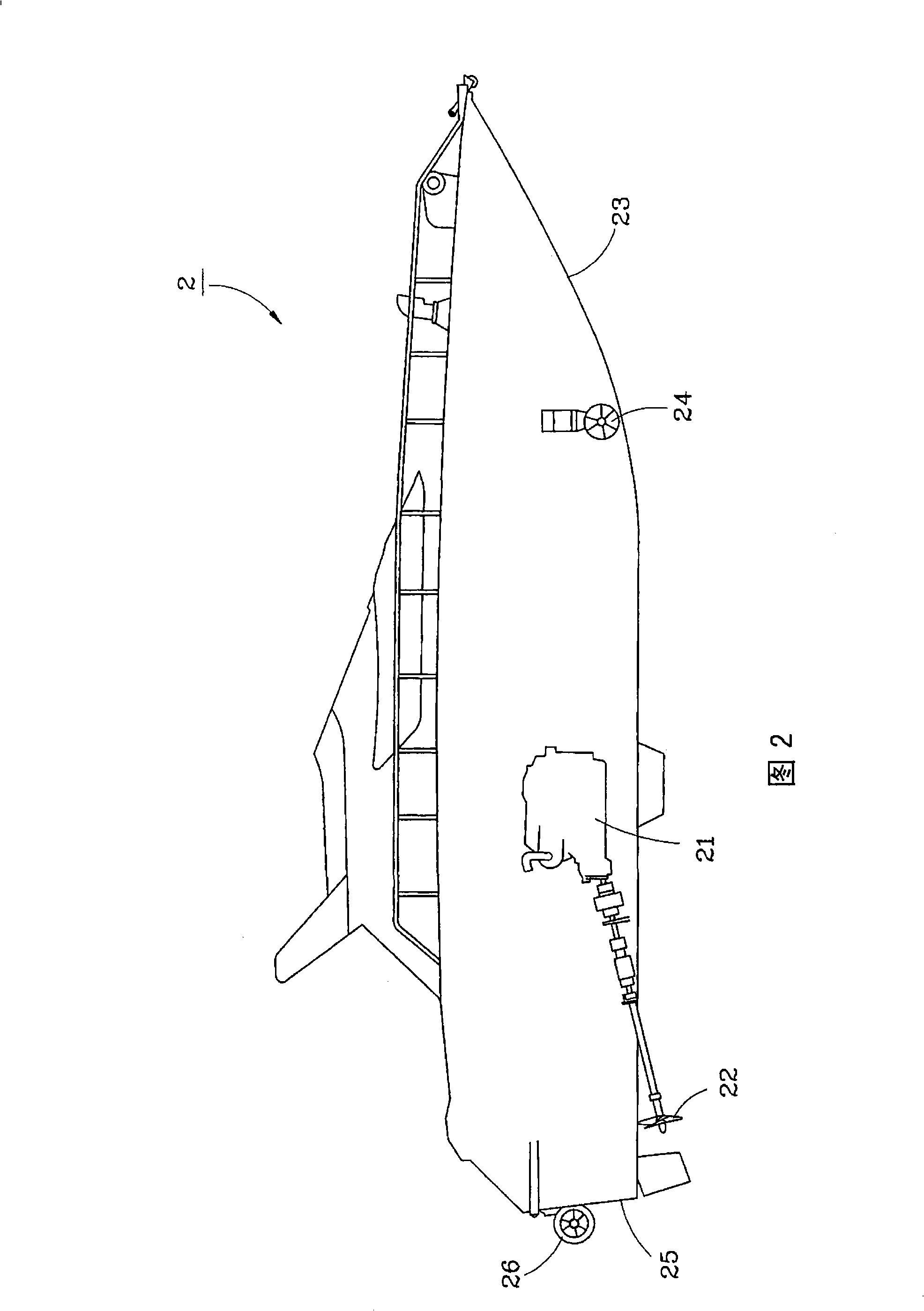 Power type ship propelling system