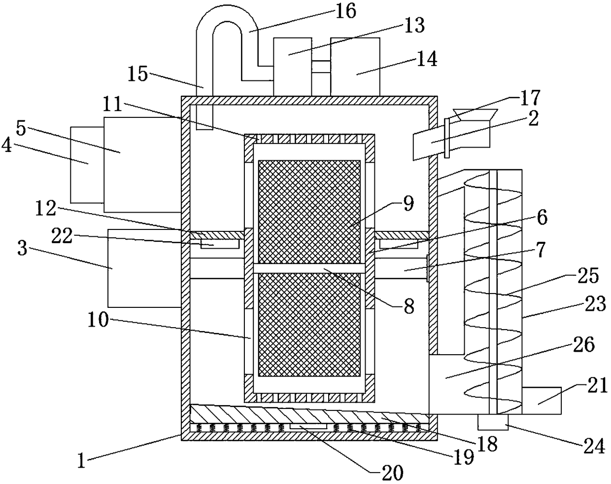 Grain drying device capable of circularly turning and applied to agricultural planting