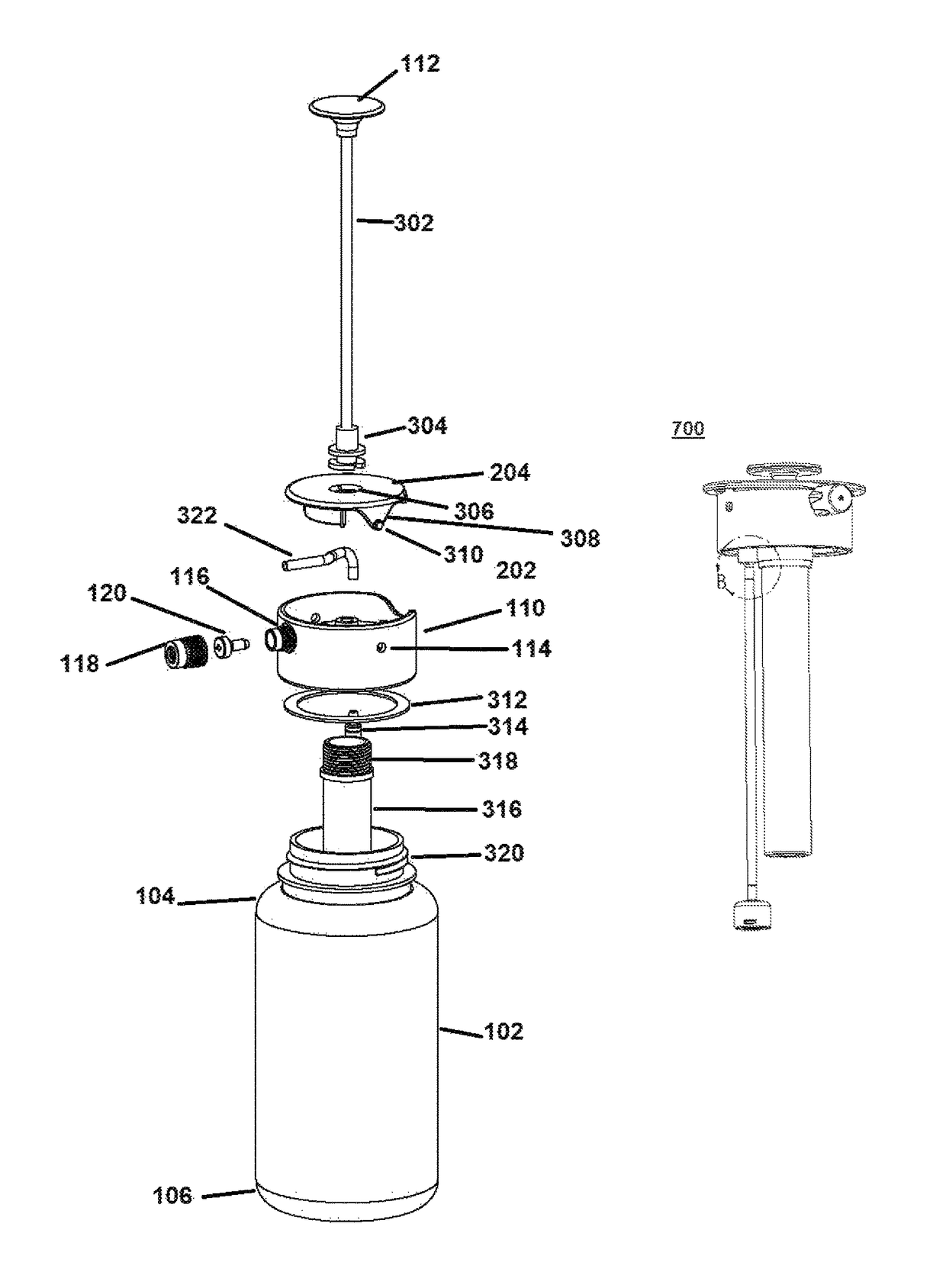 Pressurizable fluid container apparatus