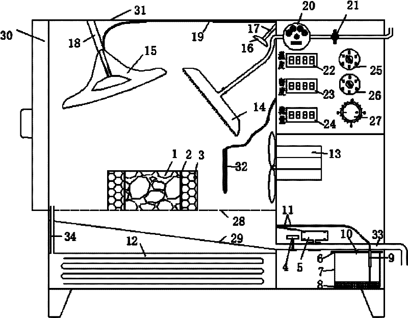 Snow melting service life predicting device for salt self-snow-melting road surface