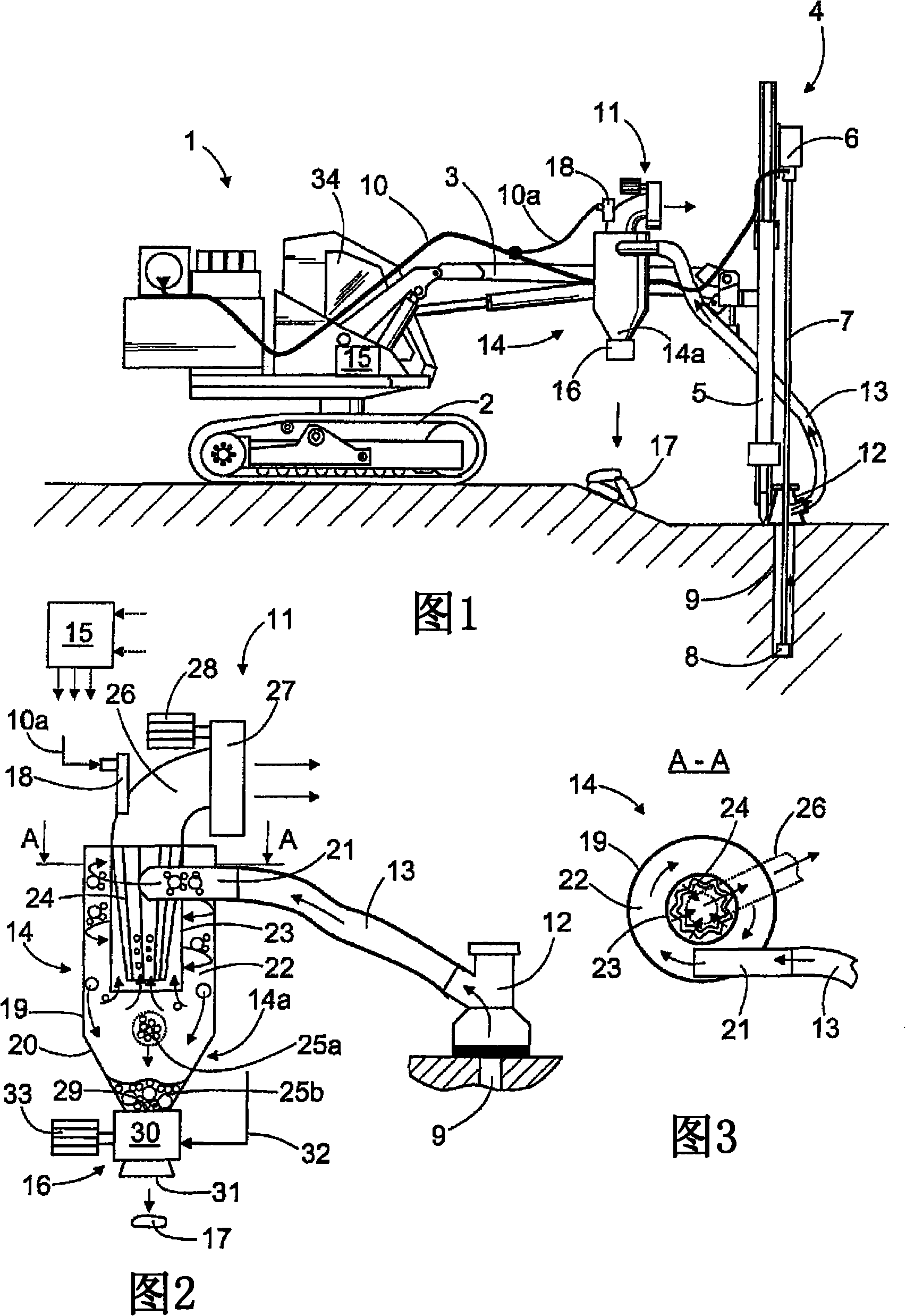 Arrangement for processing dust