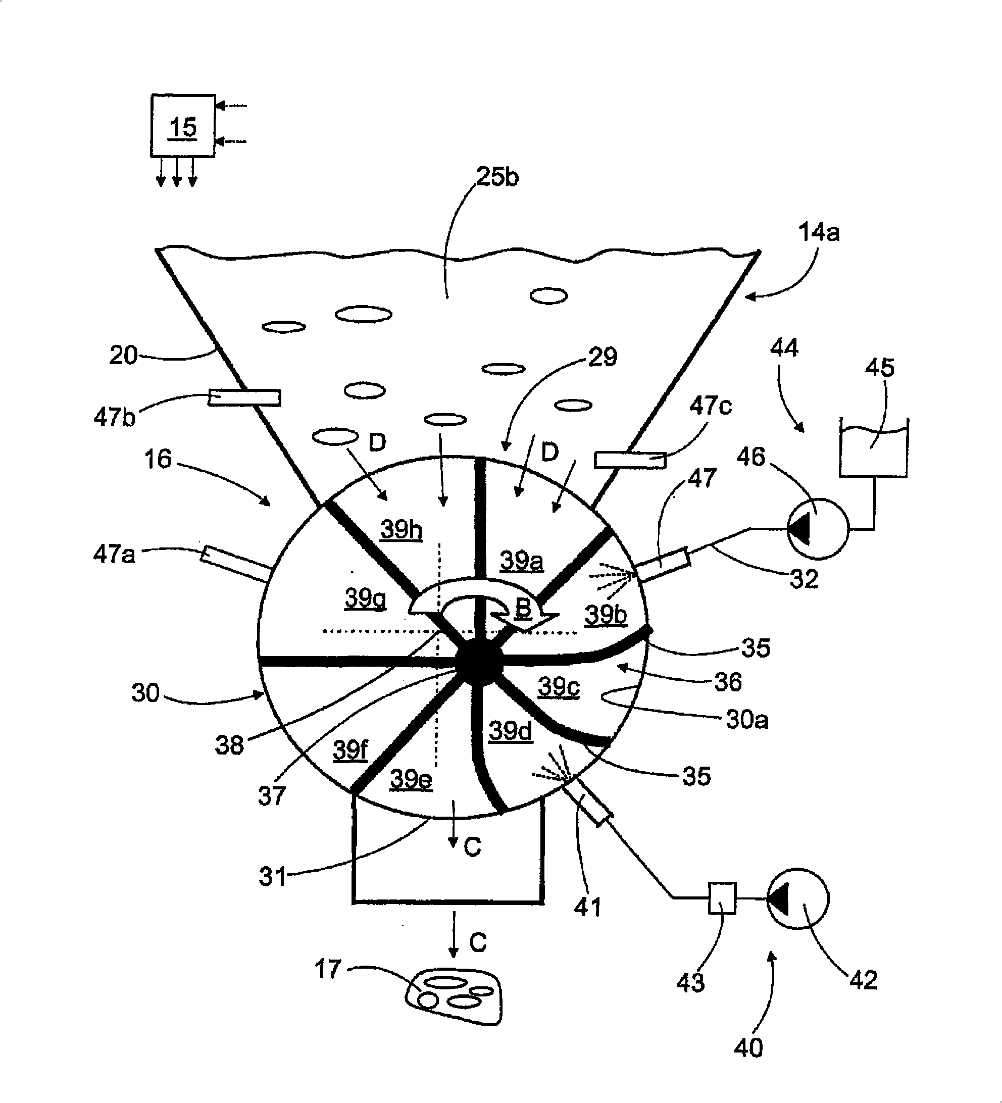 Arrangement for processing dust