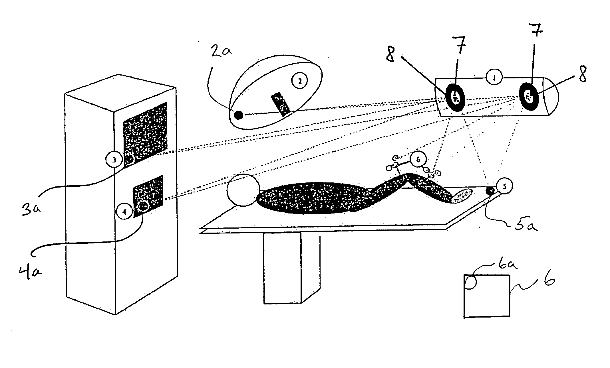 Medical tracking system with infrared data transfer