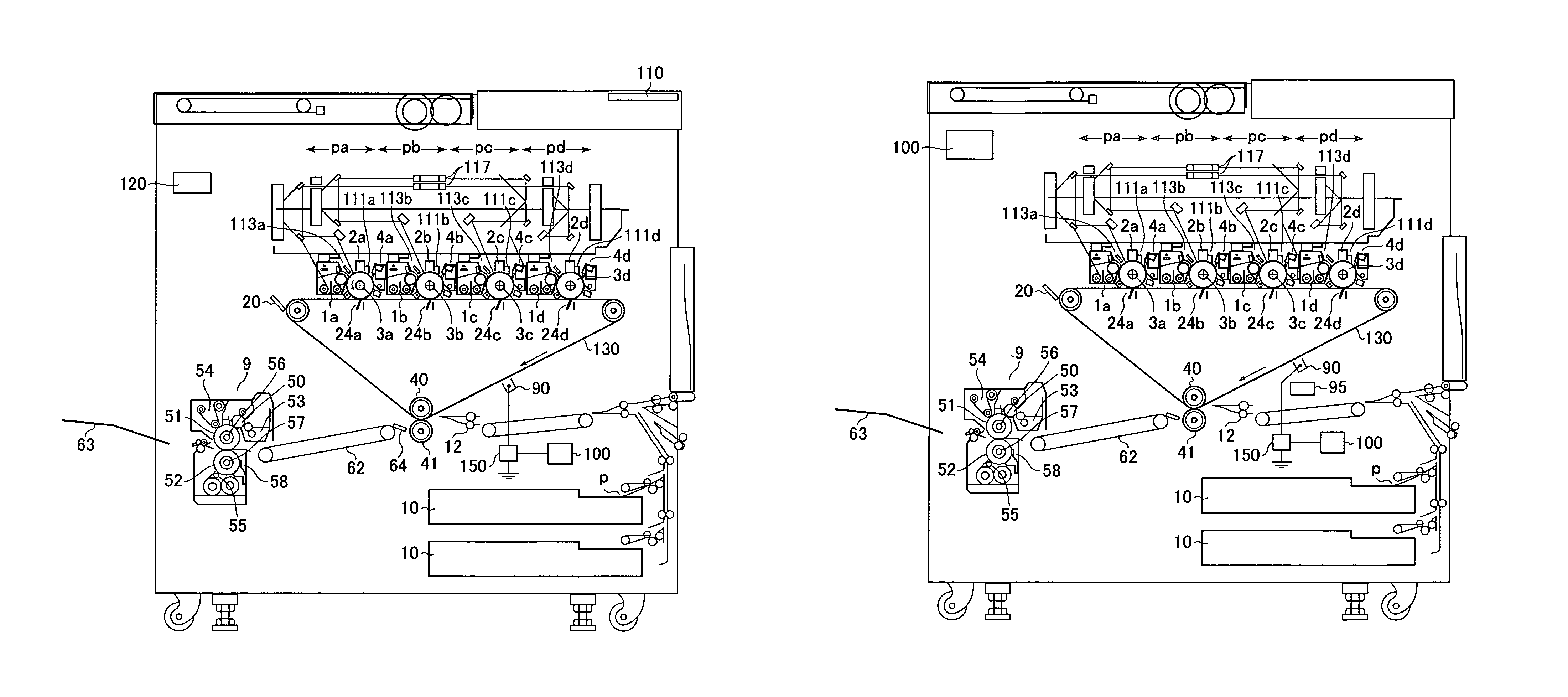 Image forming apparatus with control adjusting bias output based on recording material surface roughness