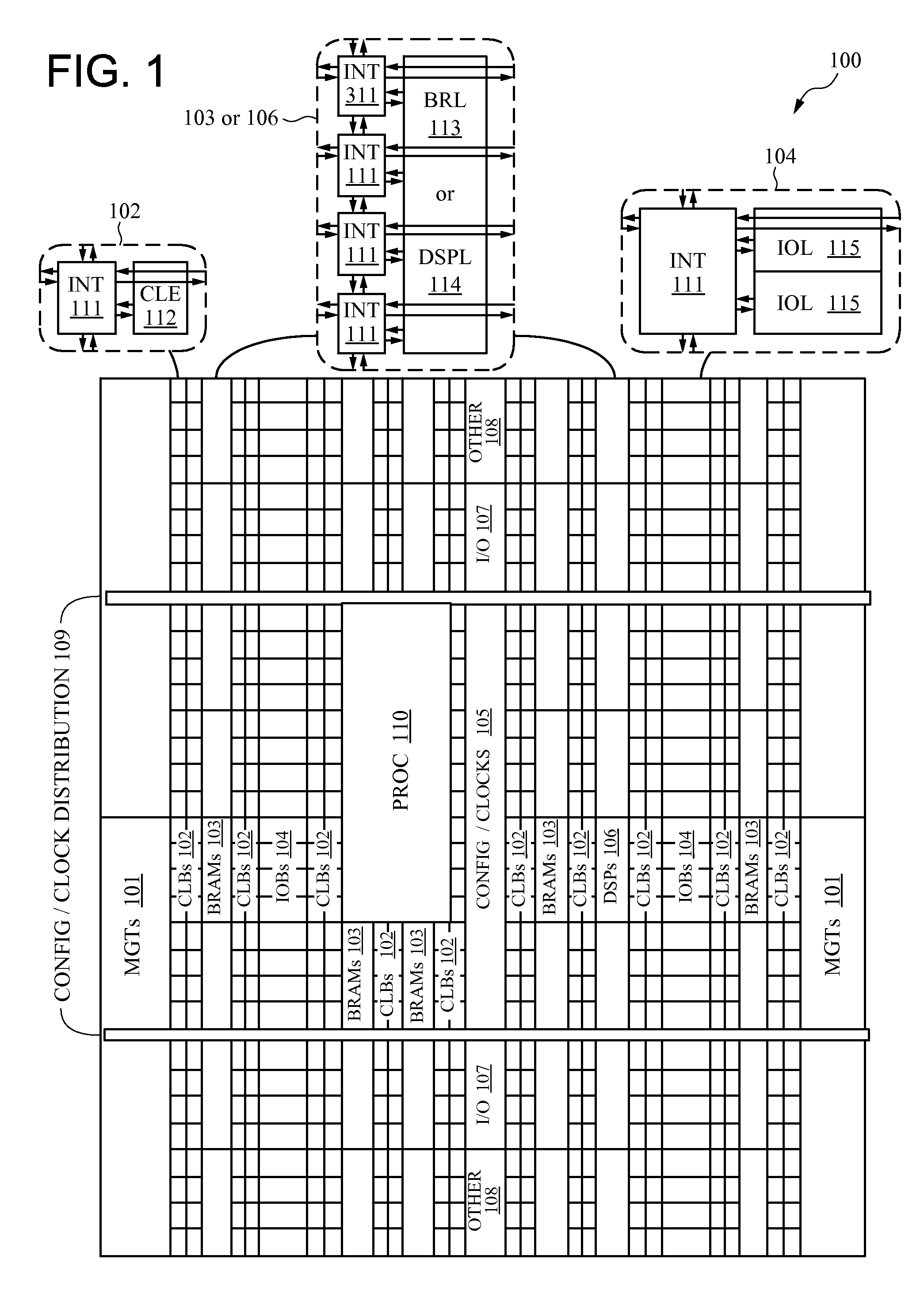 Versatile bus interface macro for dynamically reconfigurable designs