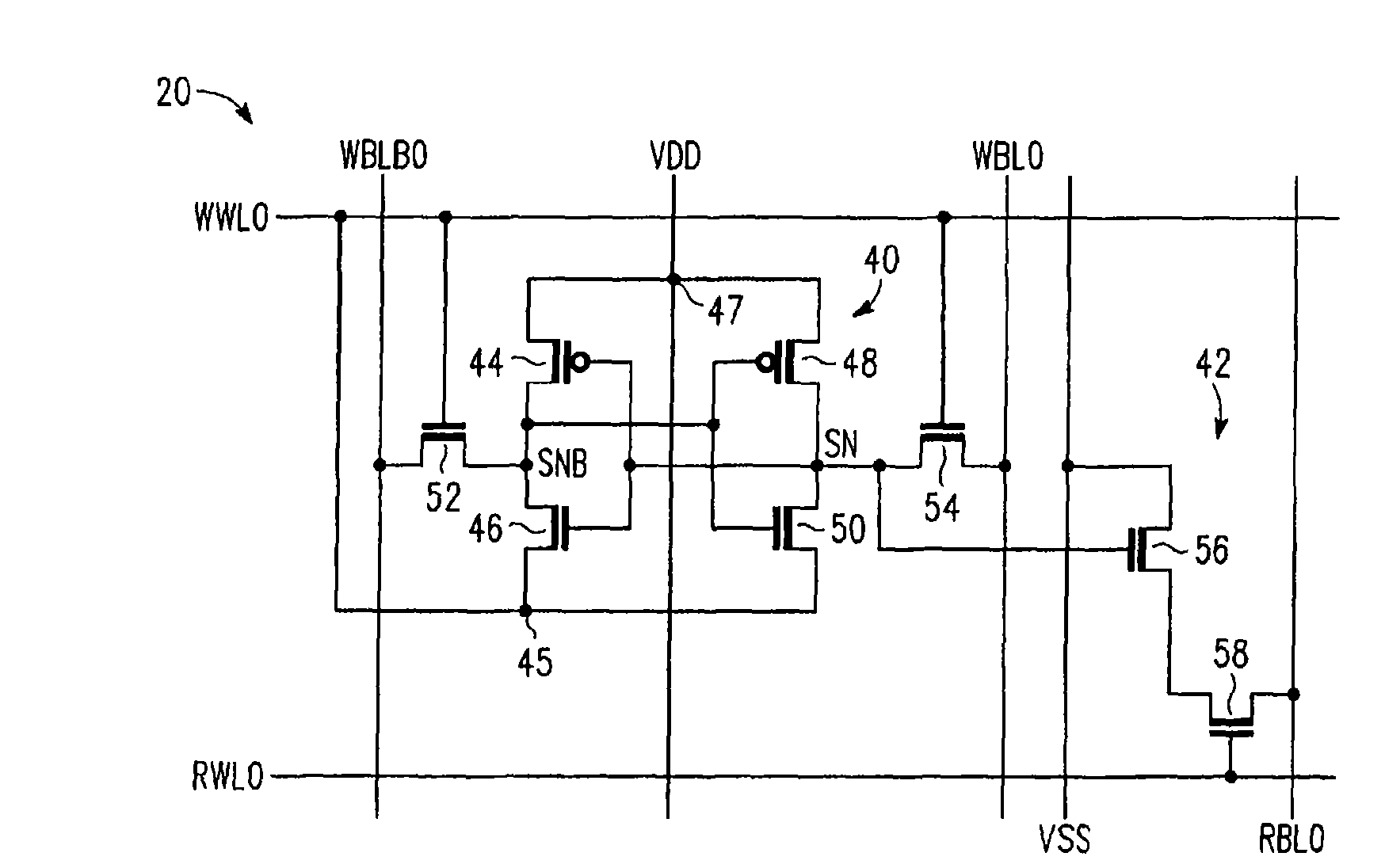 Two-port SRAM having improved write operation