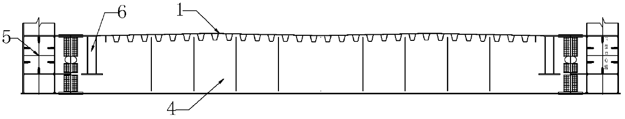 Wide-purlin bridge floor system structure with horizontal K support