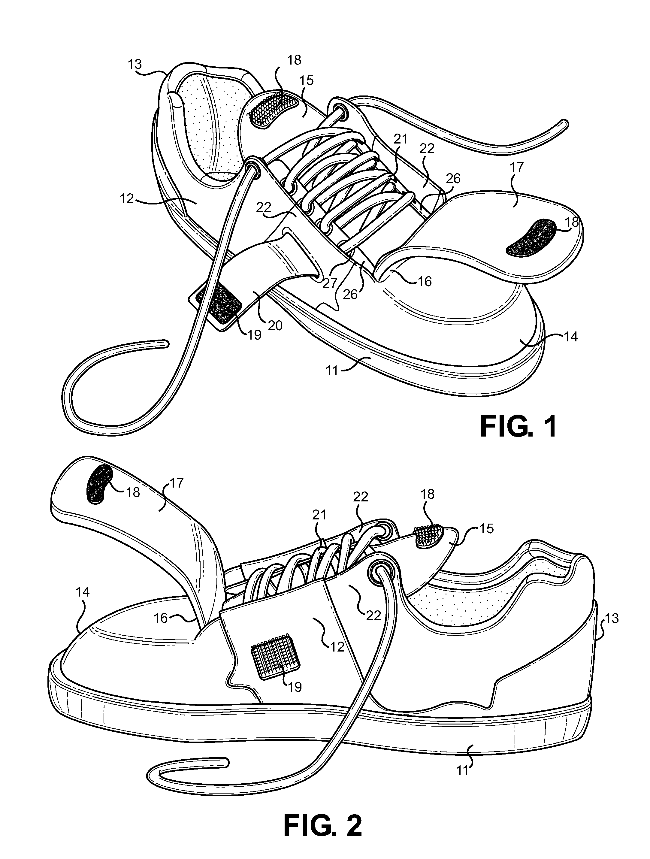 Skate Shoelace Protection Structure having a Continuous Sliding Upper Interface