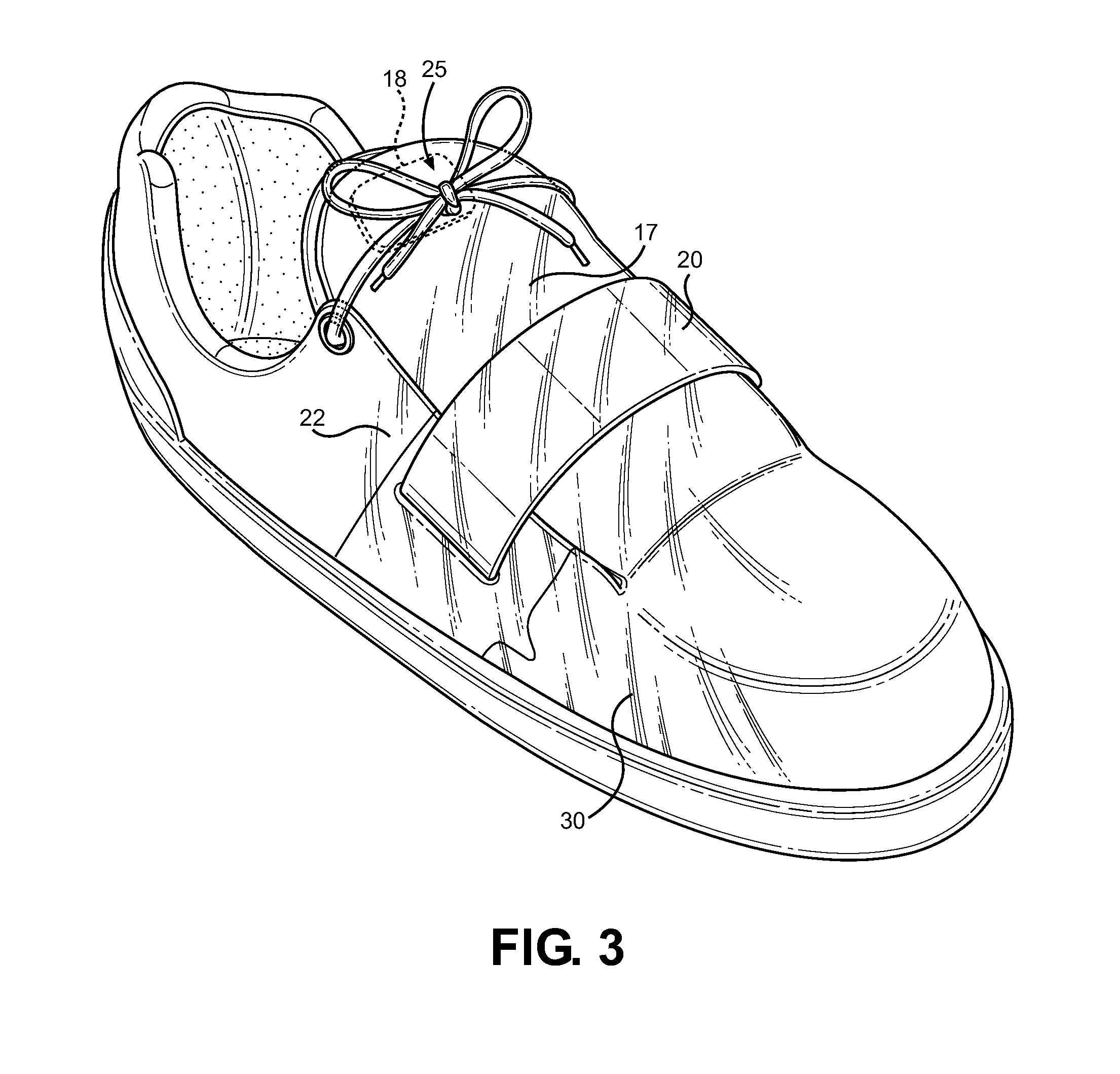 Skate Shoelace Protection Structure having a Continuous Sliding Upper Interface