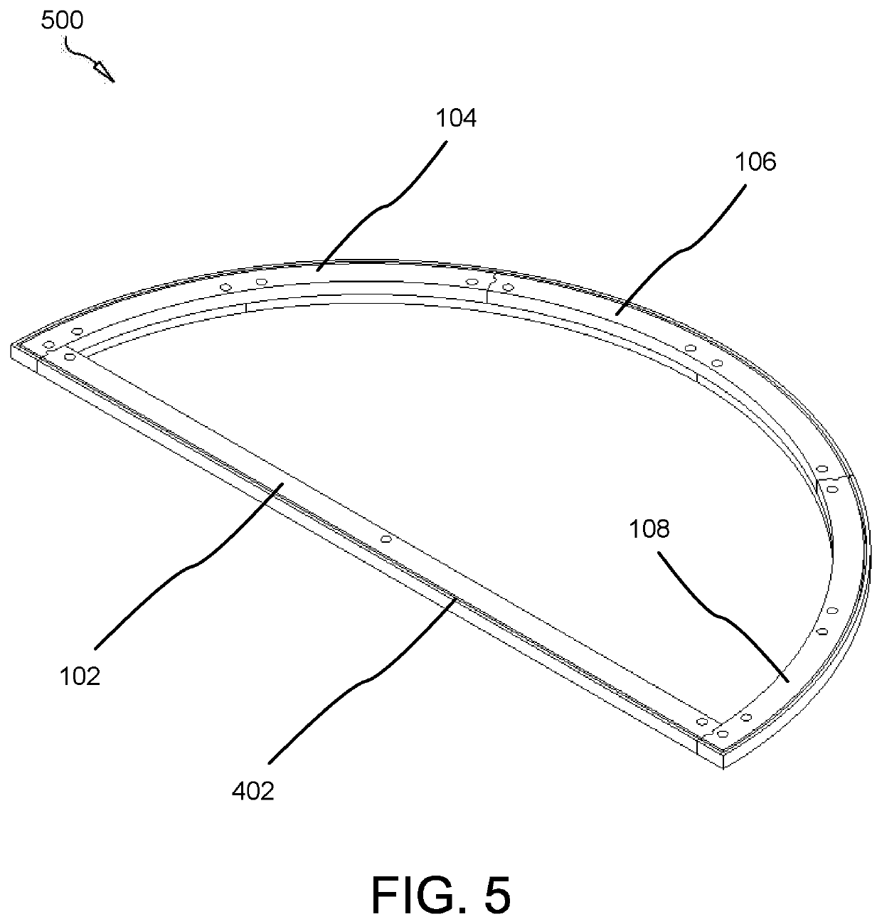 Staggered Arcuate Interlocking Frame Adapted for Silicone Edge Graphics