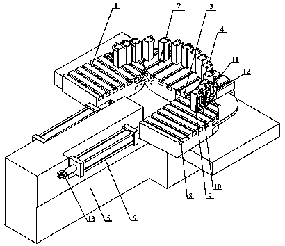 Large complex three-dimensional bending structural part drawing and bending forming device