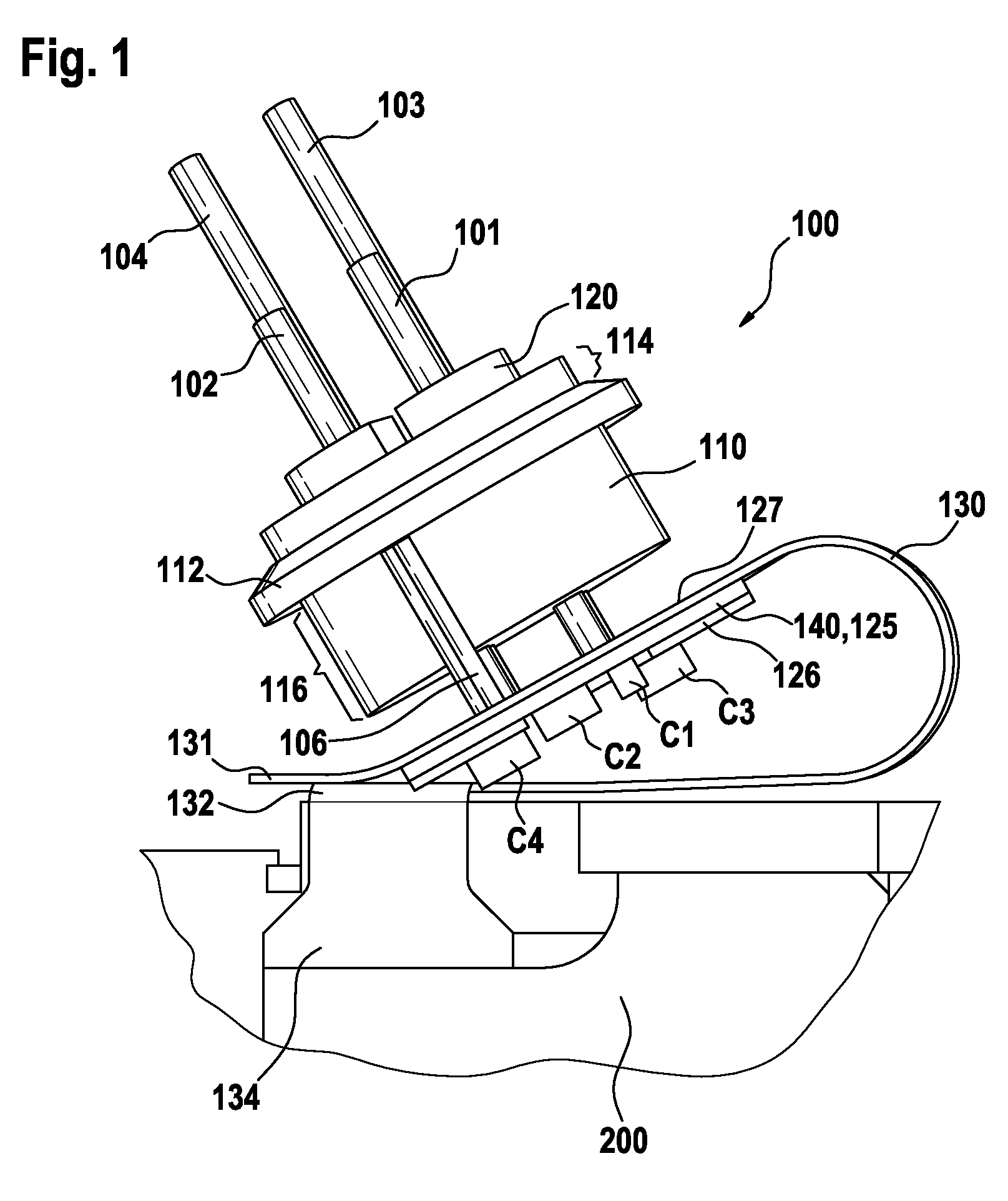 Filtering assembly and a feedthrough assembly