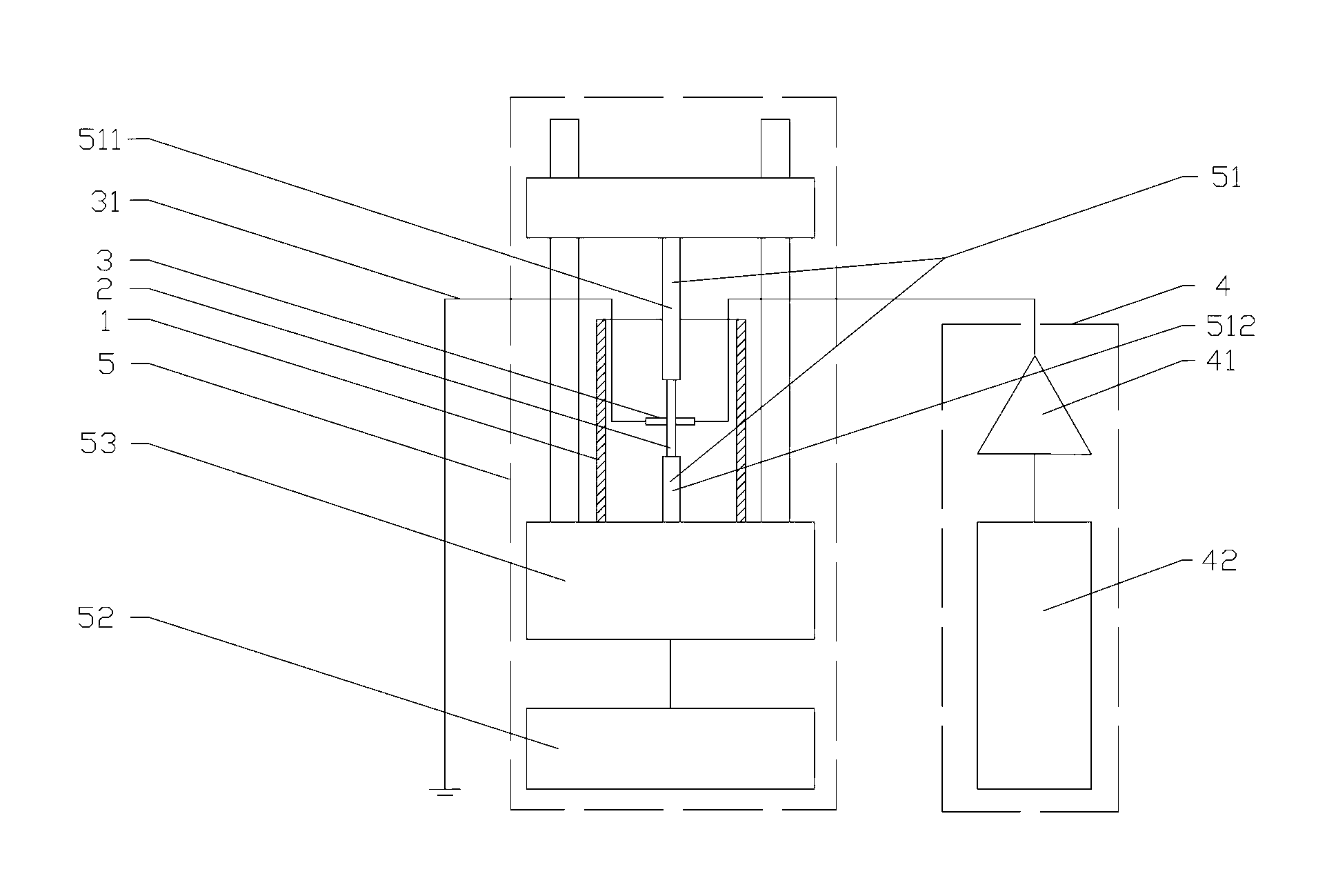 Device and method for measuring electrical strength of material under stress condition