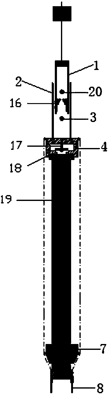 Large-flux bottom mud columnar sampling device and sampling method