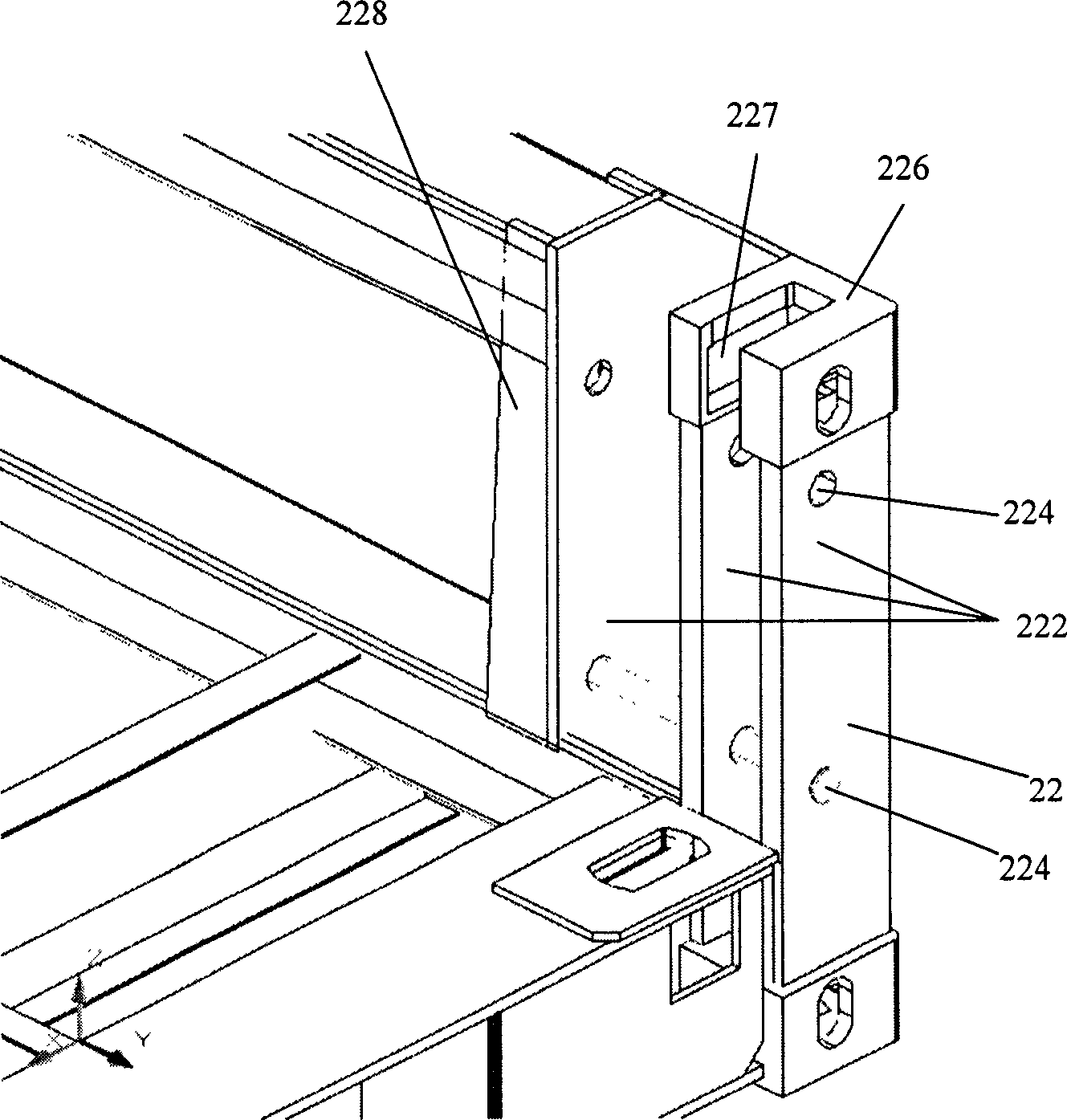 Foldable container for transporting semitrailer chassis