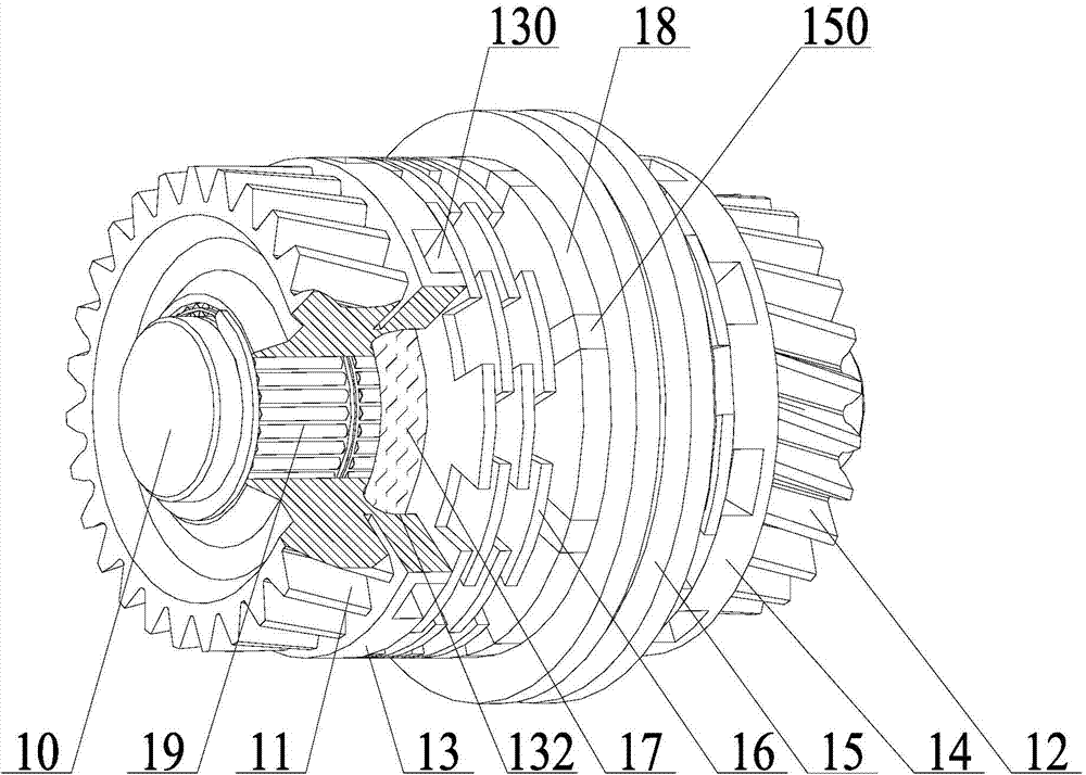 Multibuffer-harpoon-shift device