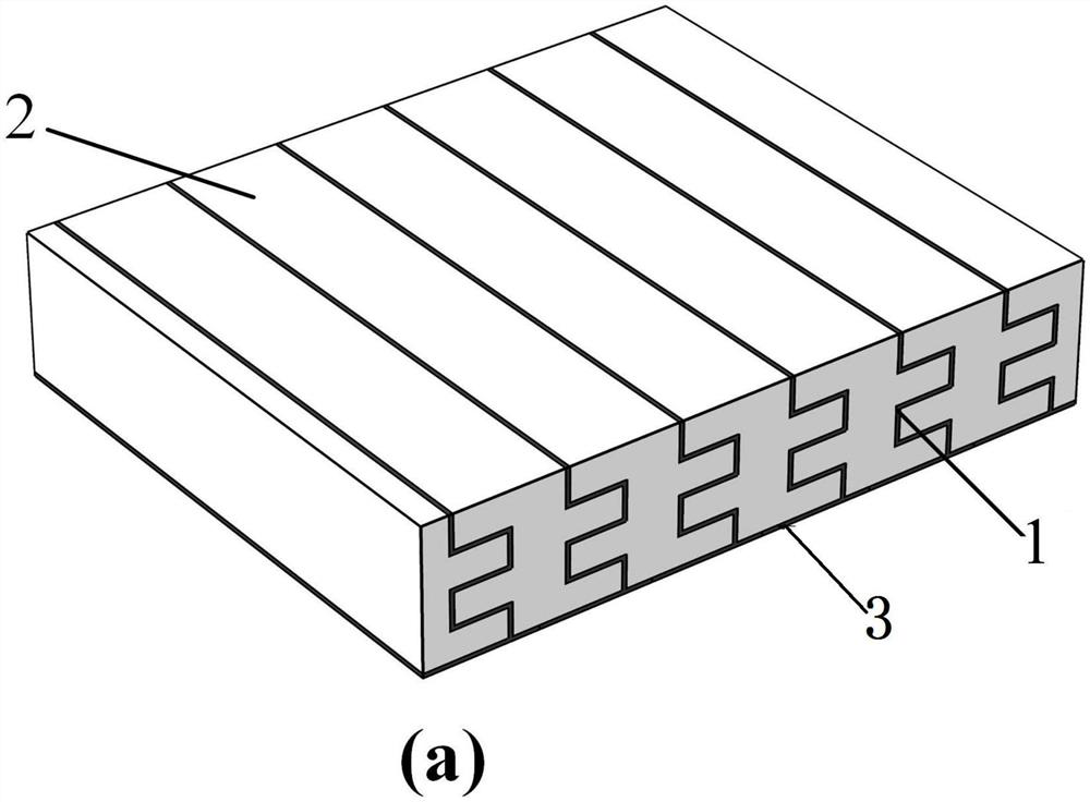 Underwater sound absorption structure with zigzag partition plates filled with viscous-elastic materials