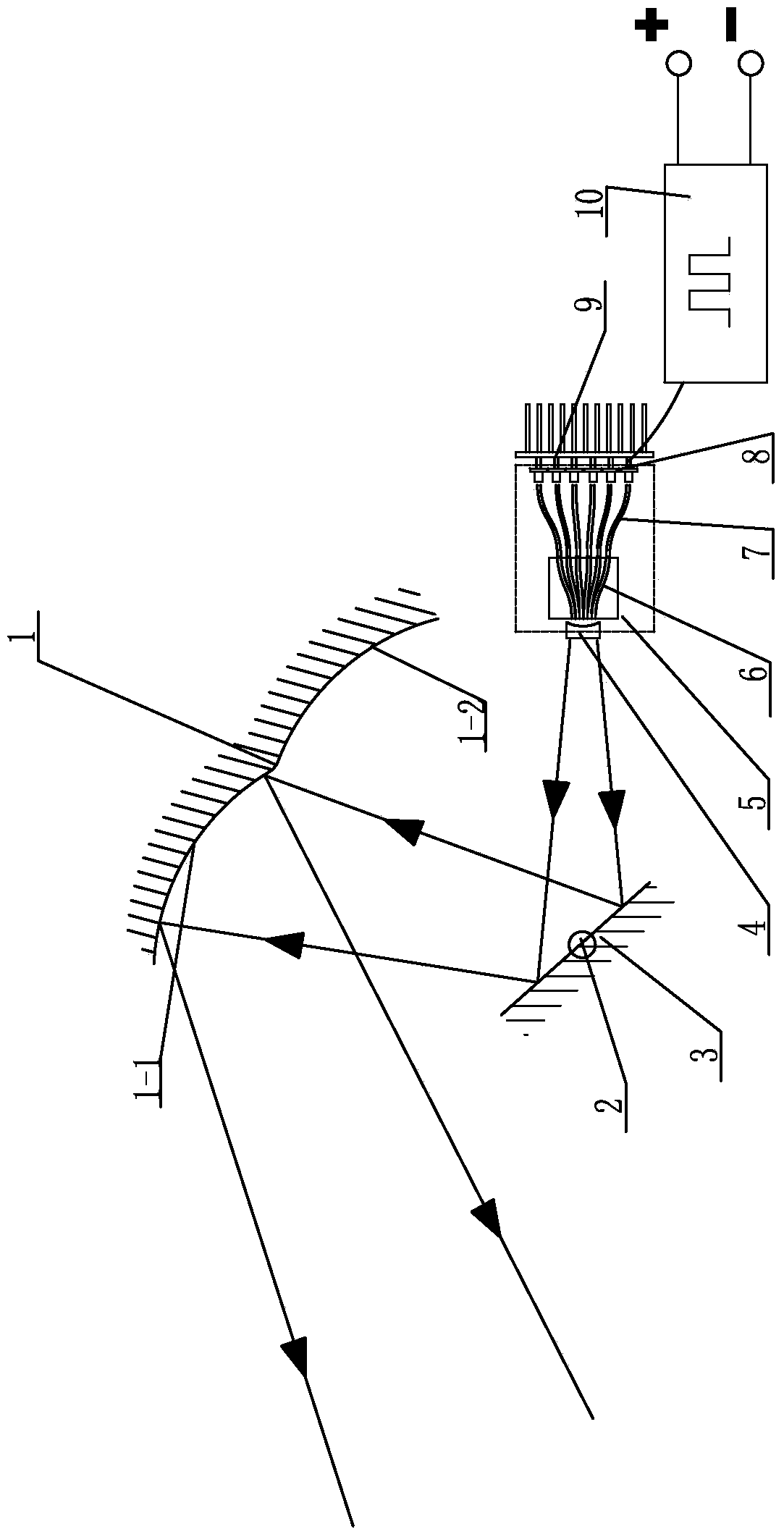 High and low light integrated headlamp based on laser light source and lighting method thereof