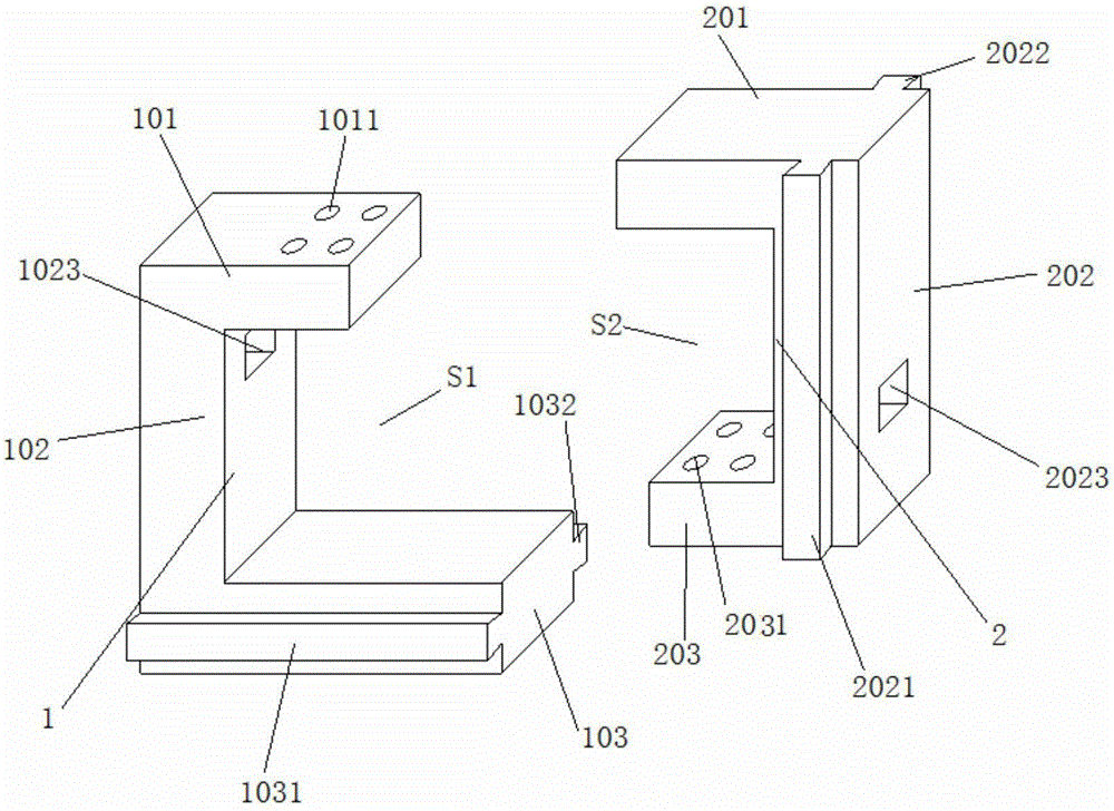 Rock tension shear test device and method used in tension shear test machine