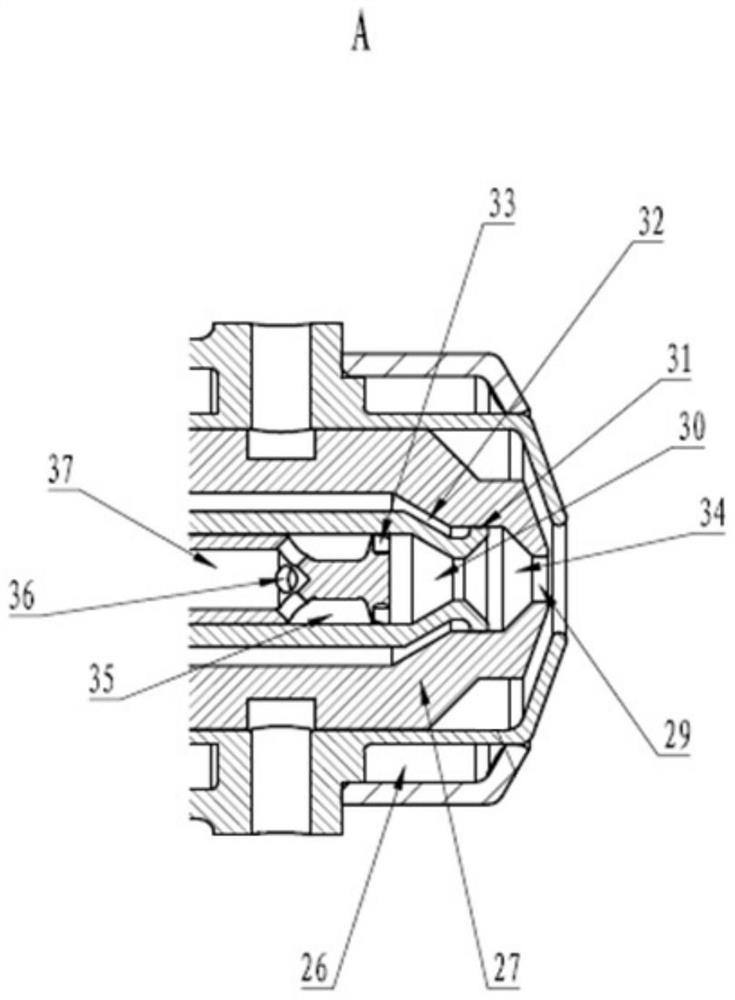 A dual fuel nozzle with dual oil passages and single nozzle