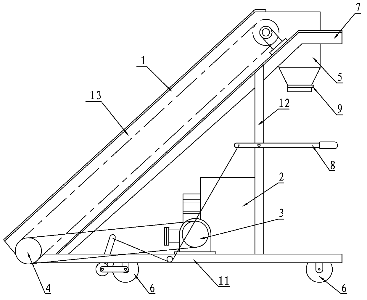 Hand-push type rapid grain collector for sunning ground