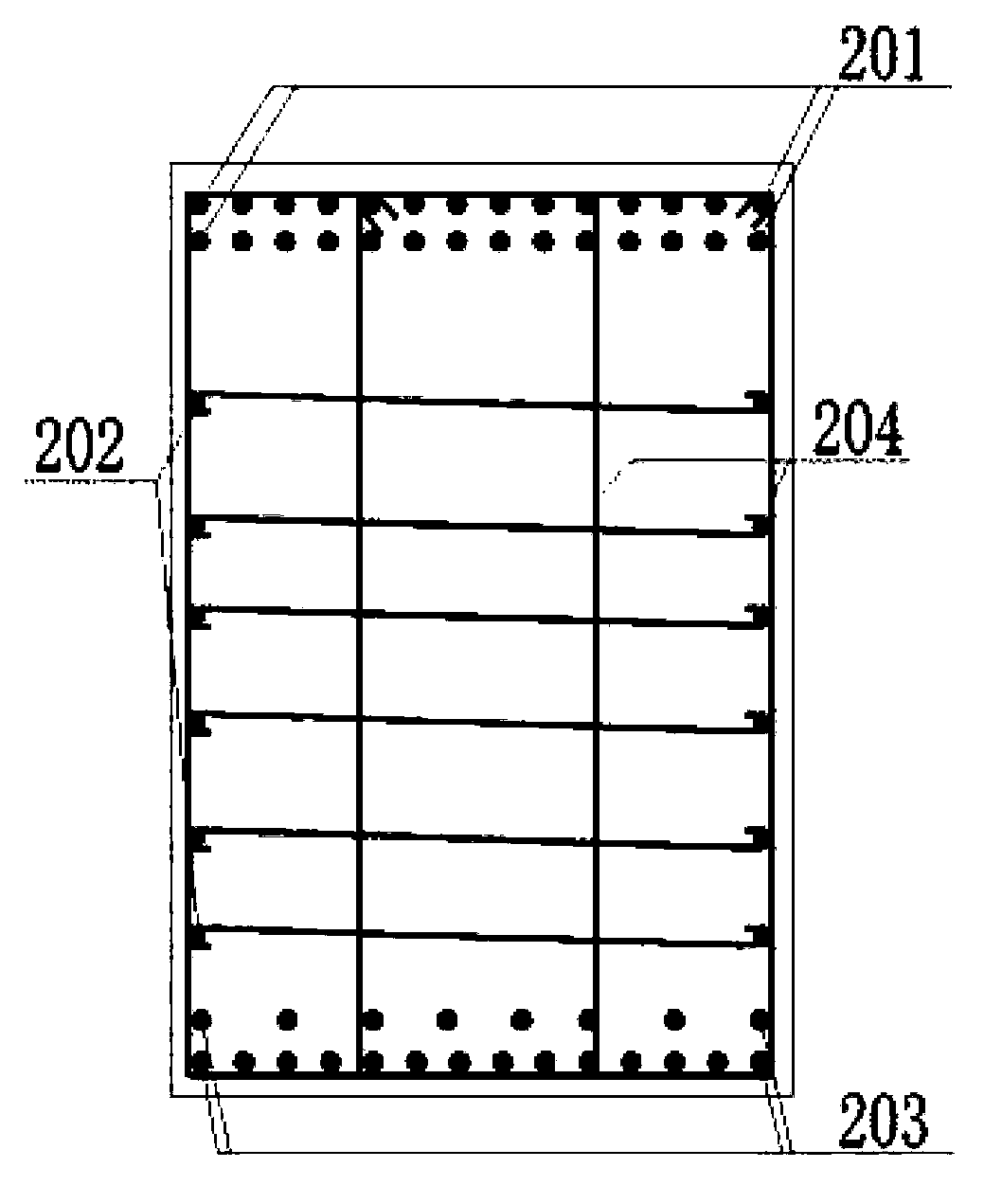 Middle layer joint connecting structure of concrete-filled steel tubular column and reinforced concrete beams