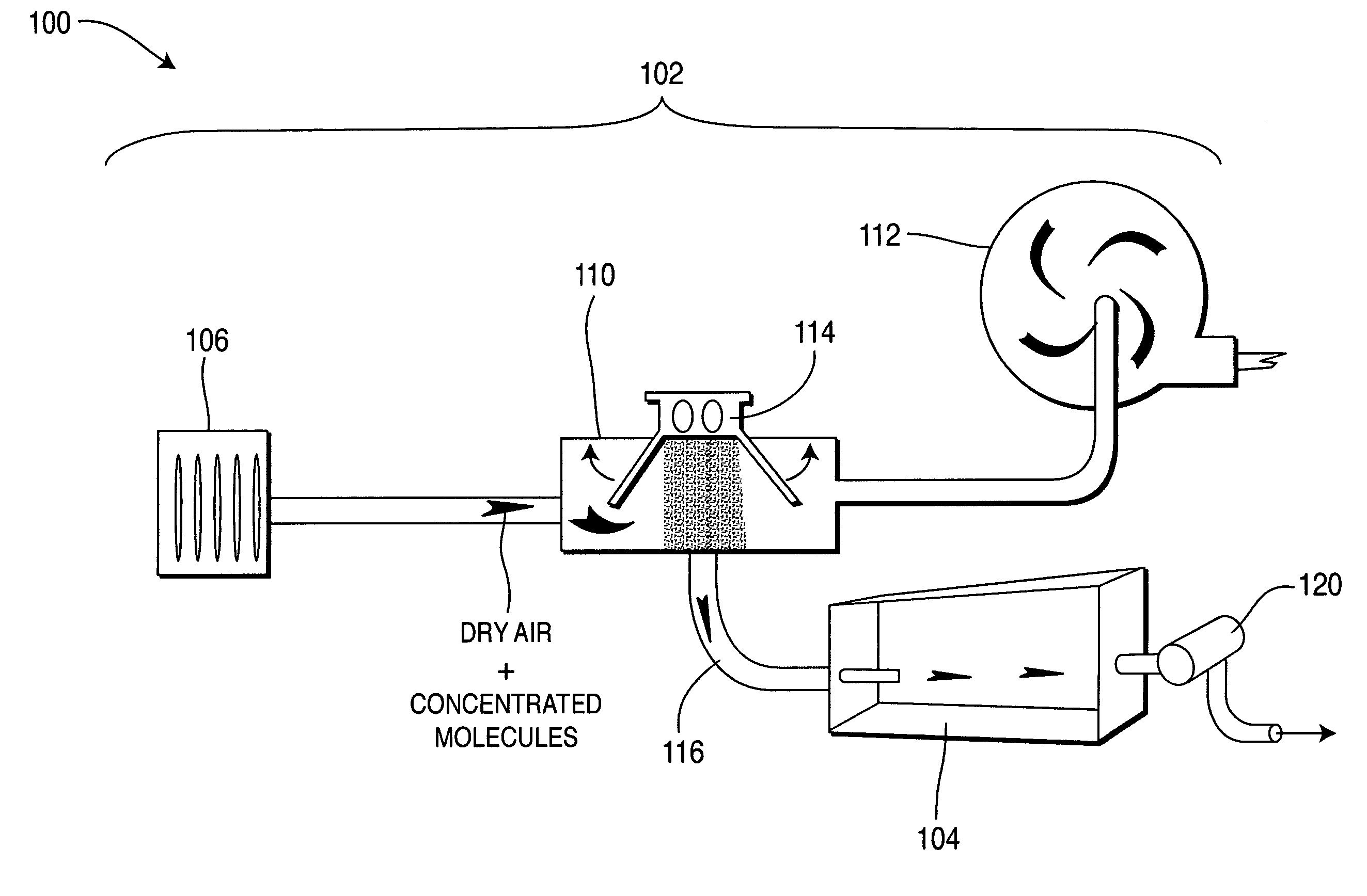 Method and apparatus for the detection of terahertz radiation absorption