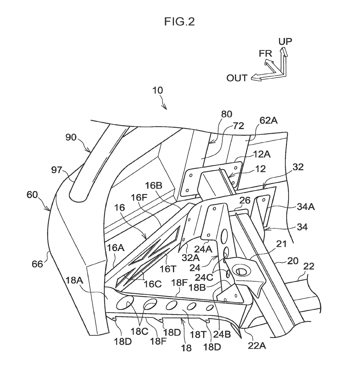 Vehicle front portion structure