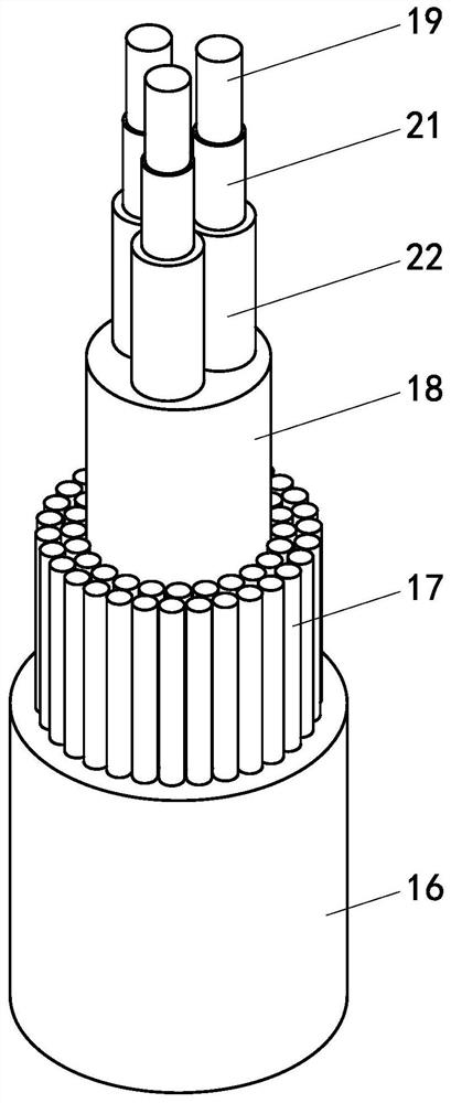 Locking and sealing connection structure for load-bearing cable