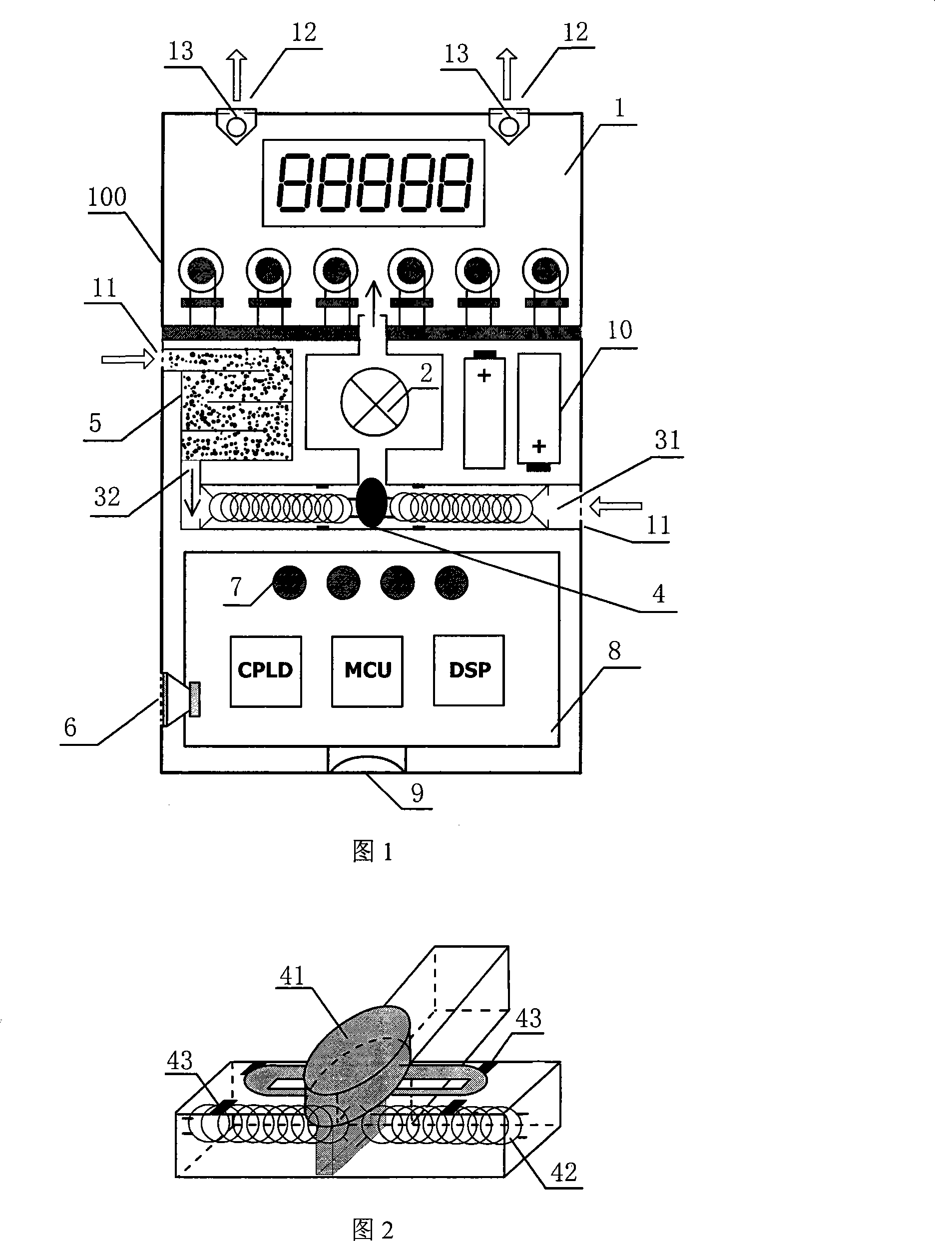 Low-power consumption hand-hold electric nasus system for testing on-site