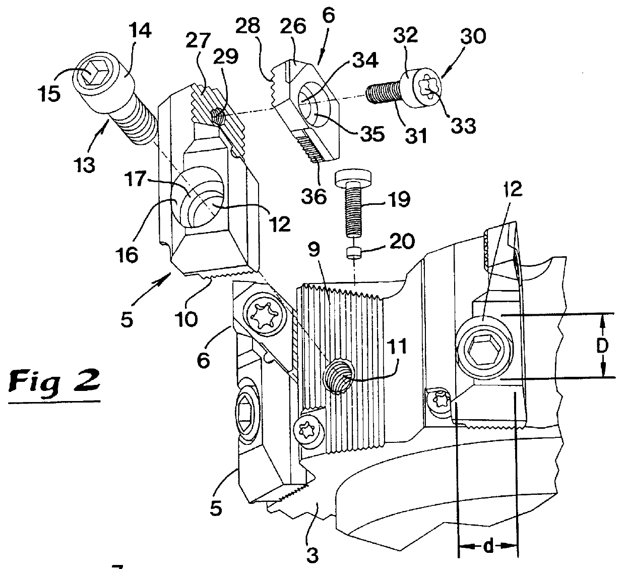 Milling tool having cassette-mounted inserts attached to a rotary supporting body