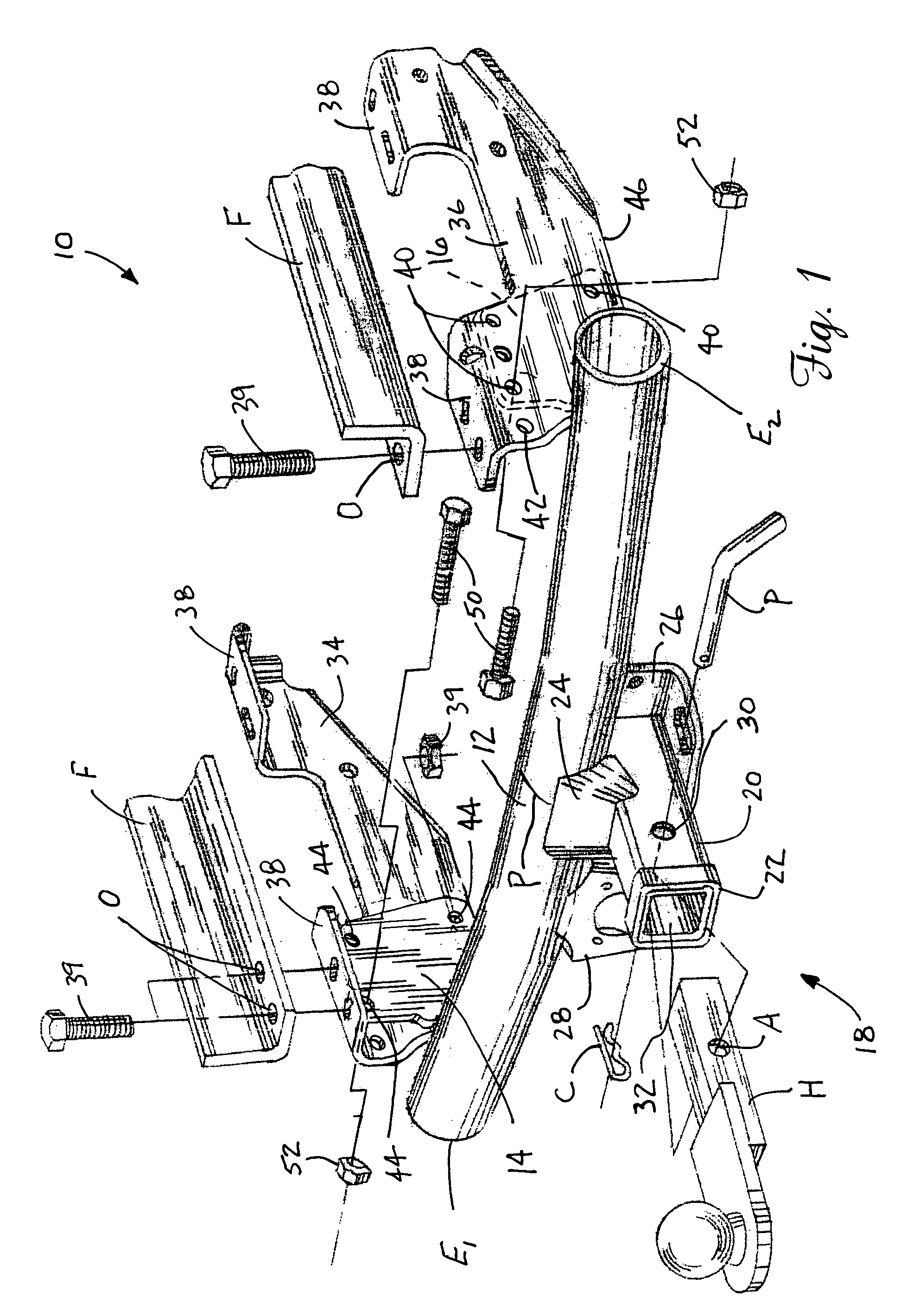 Multi-fit hitch assembly with selectively positionable mounting flanges