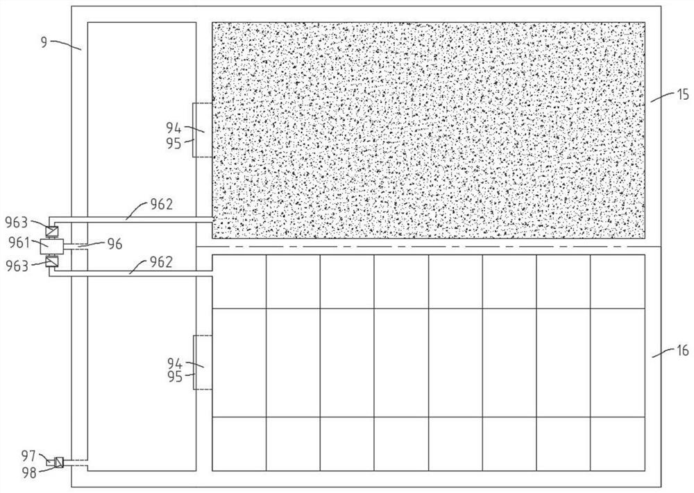 Blast furnace slag bottom filter tank system and blast furnace slag bottom filter method treatment process