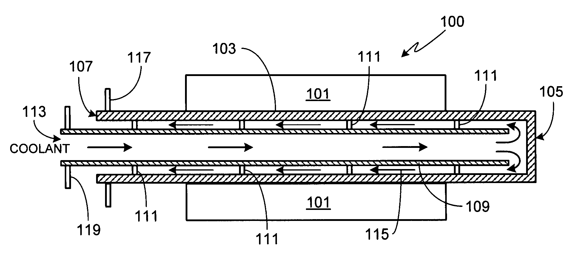 Liquid cooled rotor assembly