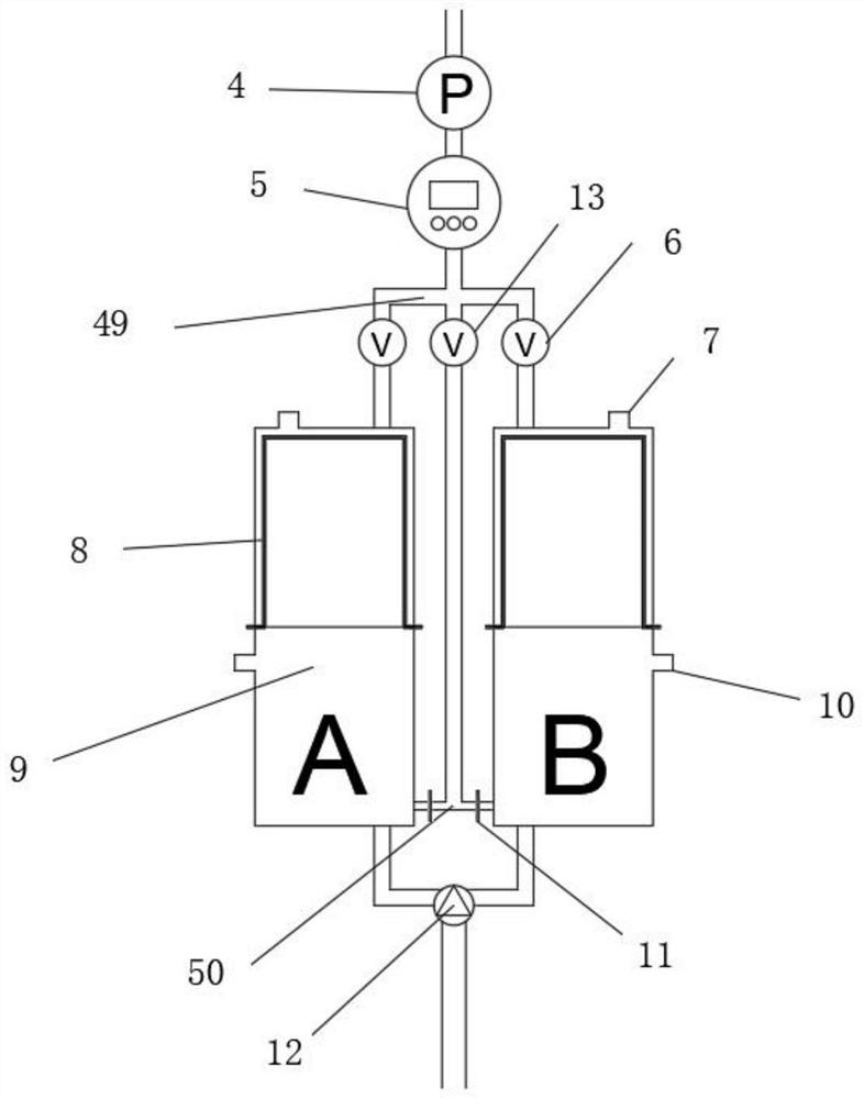 Multi-union flexible wall permeameter with infinite volume injection under graded confining pressure and test method