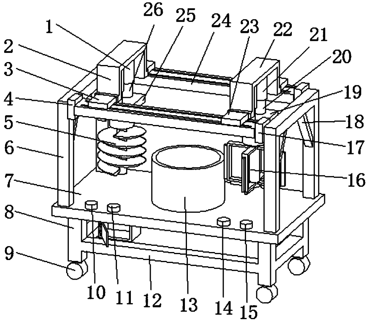 Easy-to-clean material blending device for puffed food