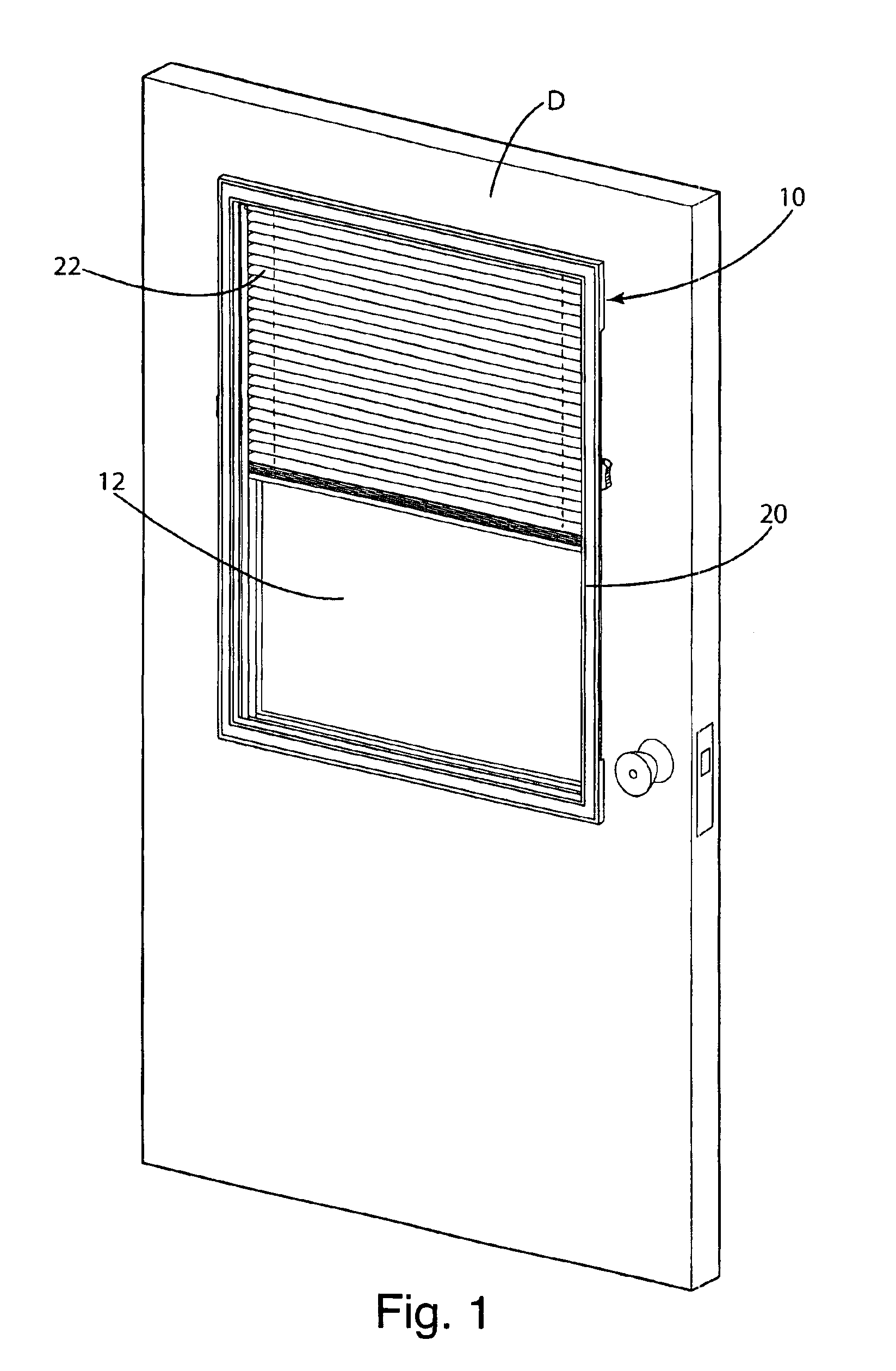 Retrofit doorlight blind assembly