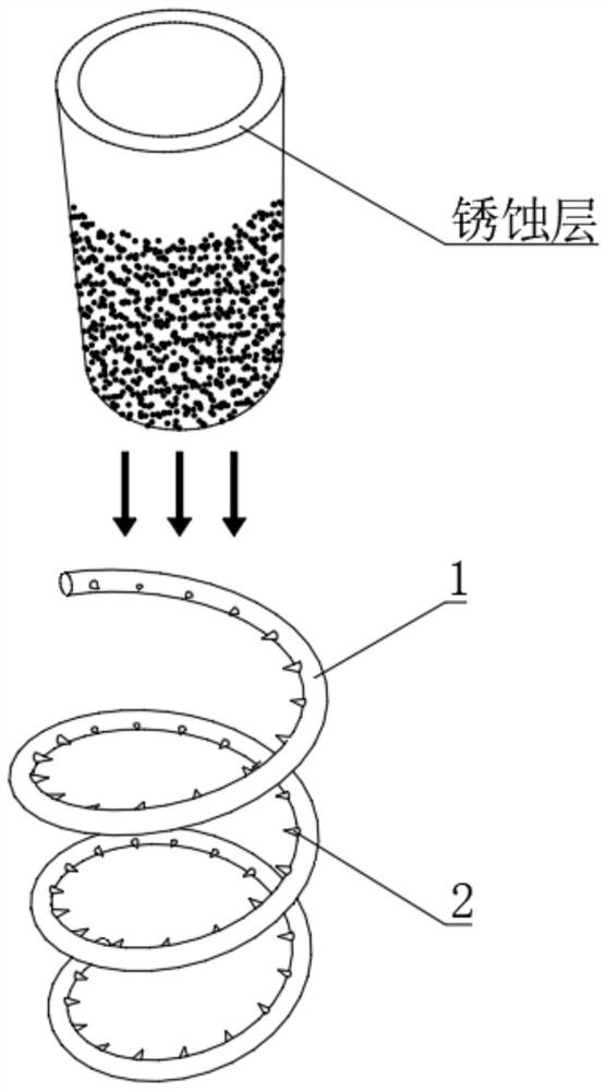 Stainless steel rod rust removal device based on ice-solid scraping technology and application method