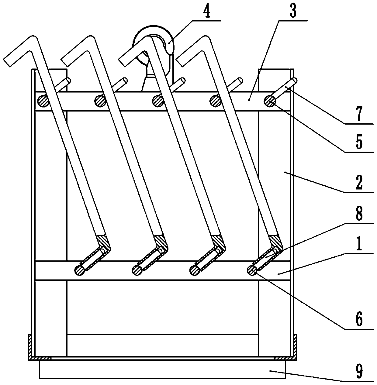 Hanger for bent tube zinc plating