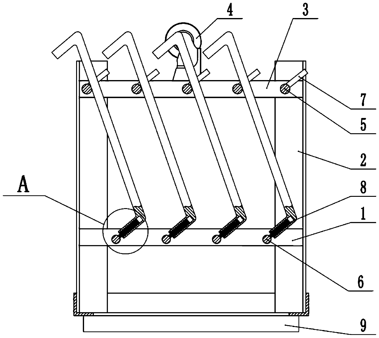 Hanger for bent tube zinc plating