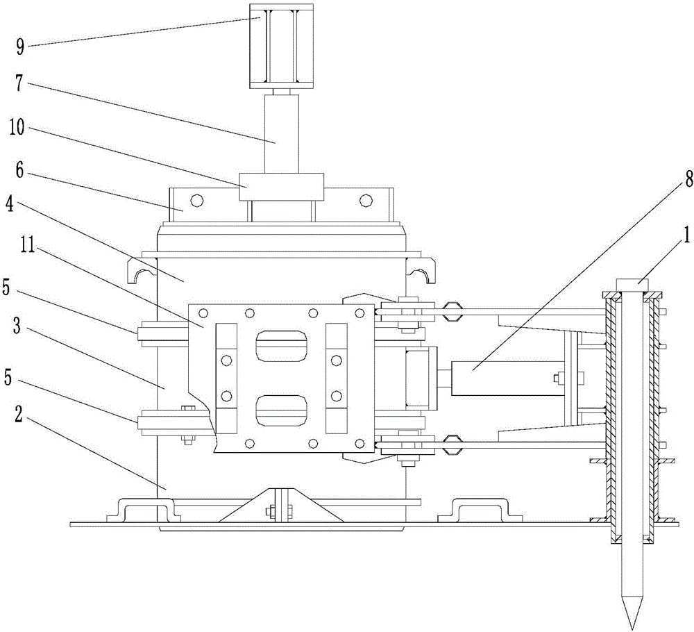 In-situ shearing device capable of acquiring strength parameters of rock-soil body and mounting method