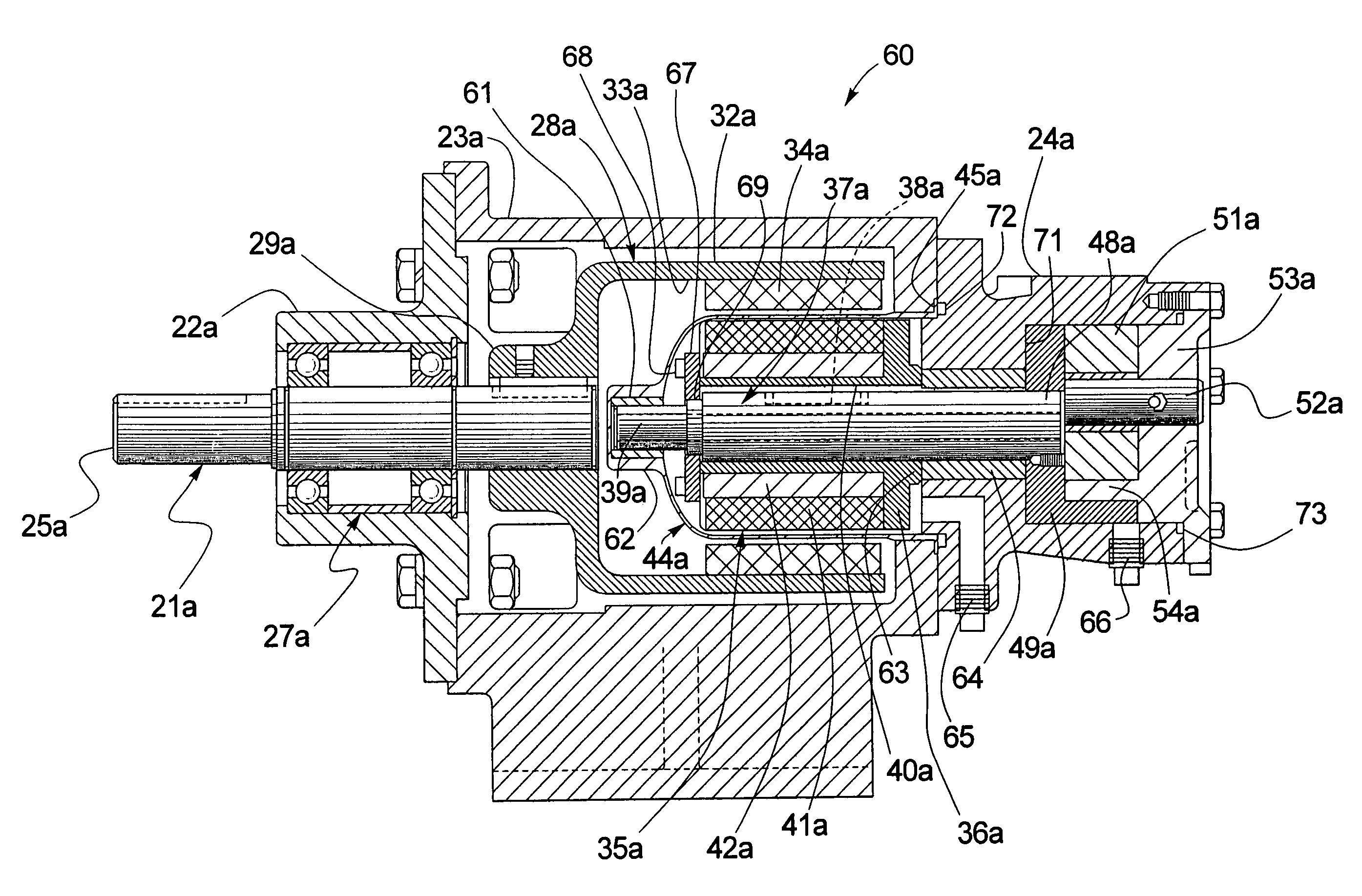 Rotor shaft bearing design and coupling mechanism