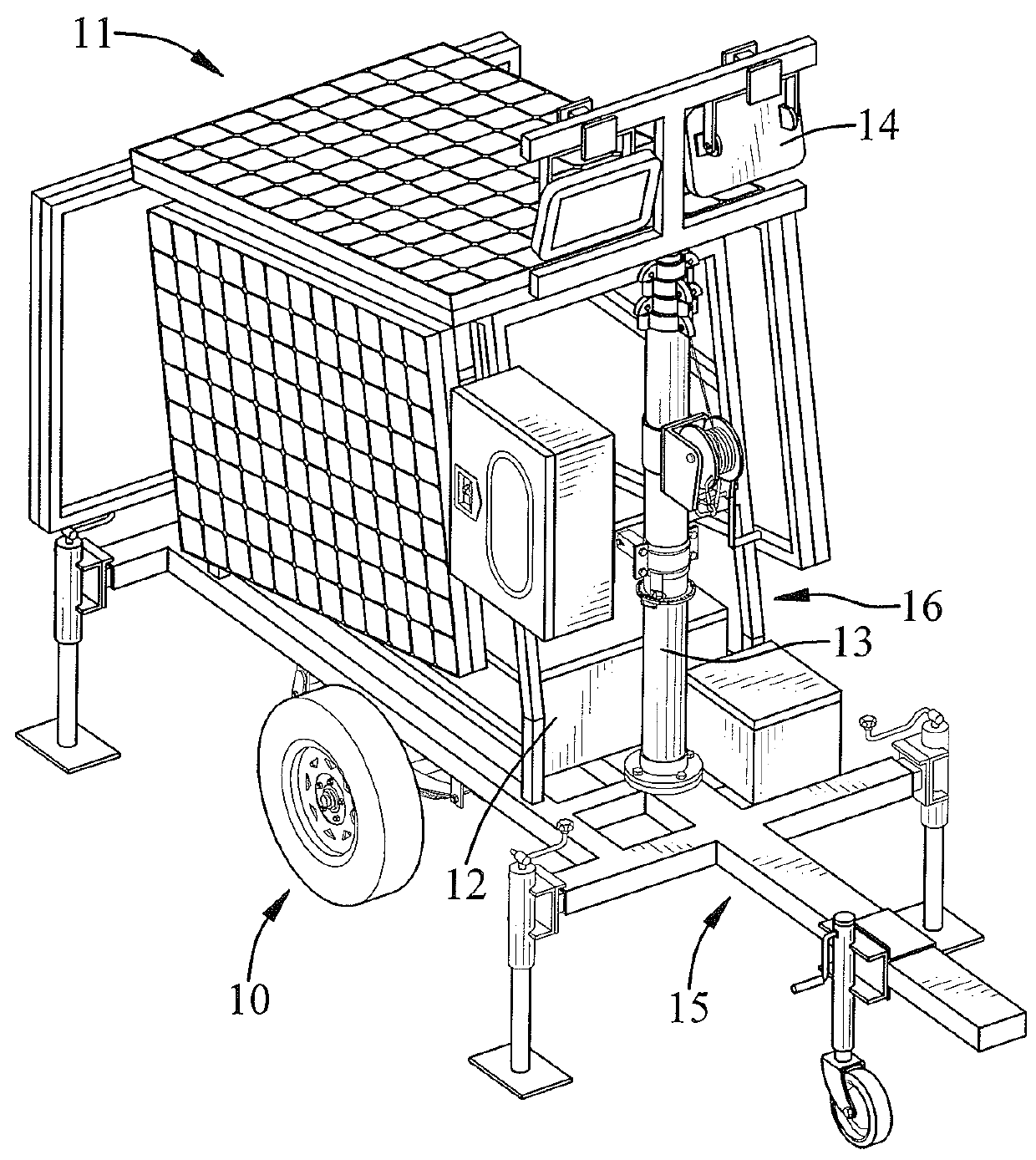 Apparatus for adjusting the orientation of a movable photovoltaic lamppost