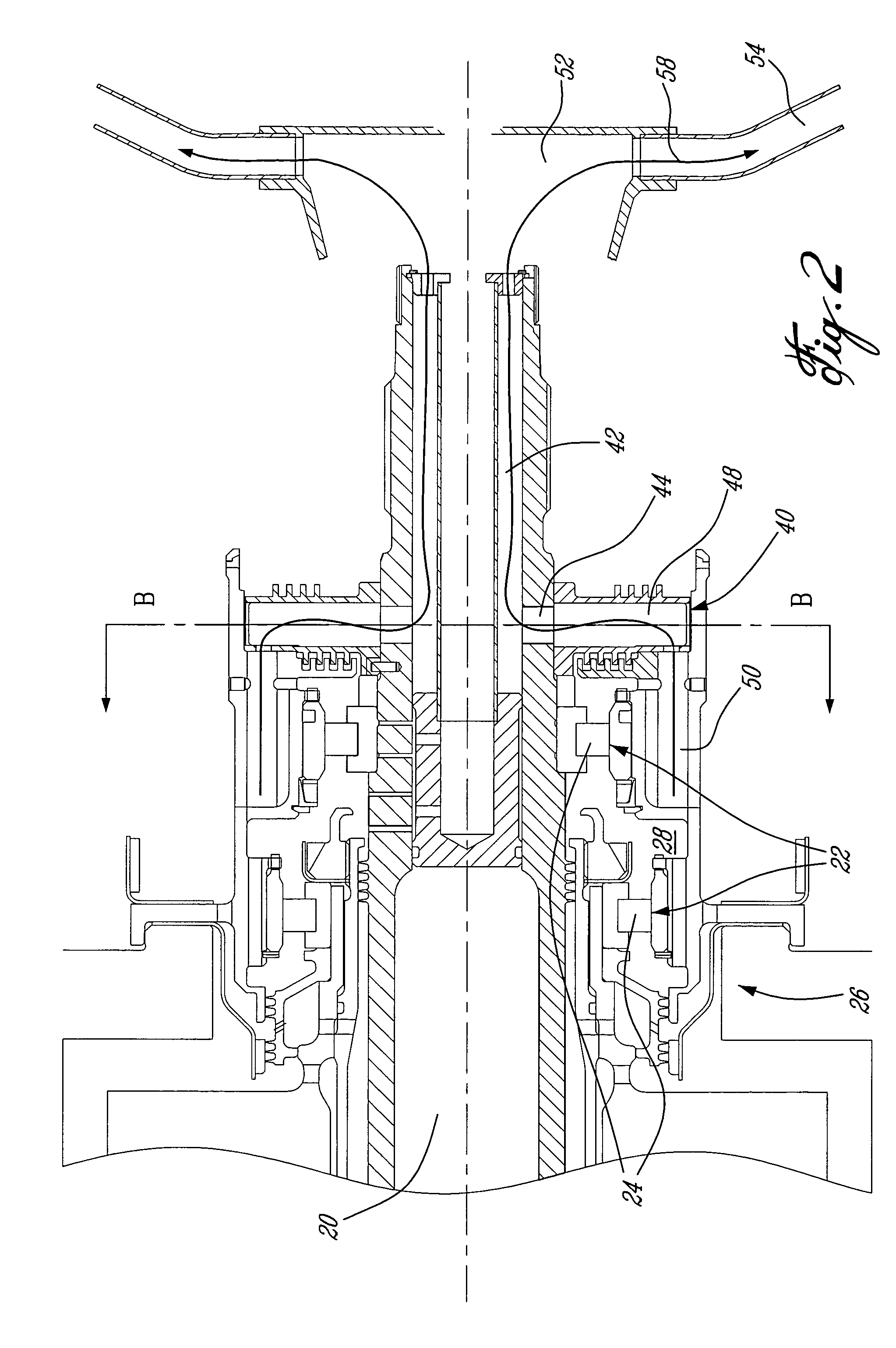 Rotating shaft scavenging scoop