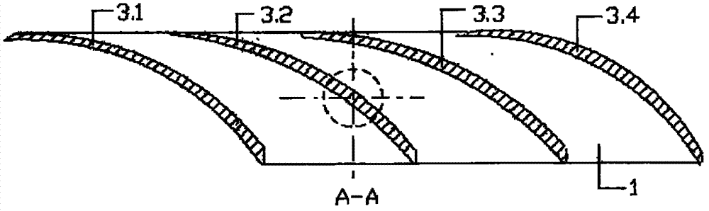 Scale-like combination blade