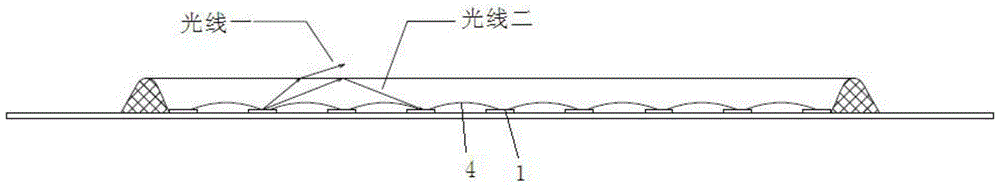 COB light source light emitting structure and application thereof