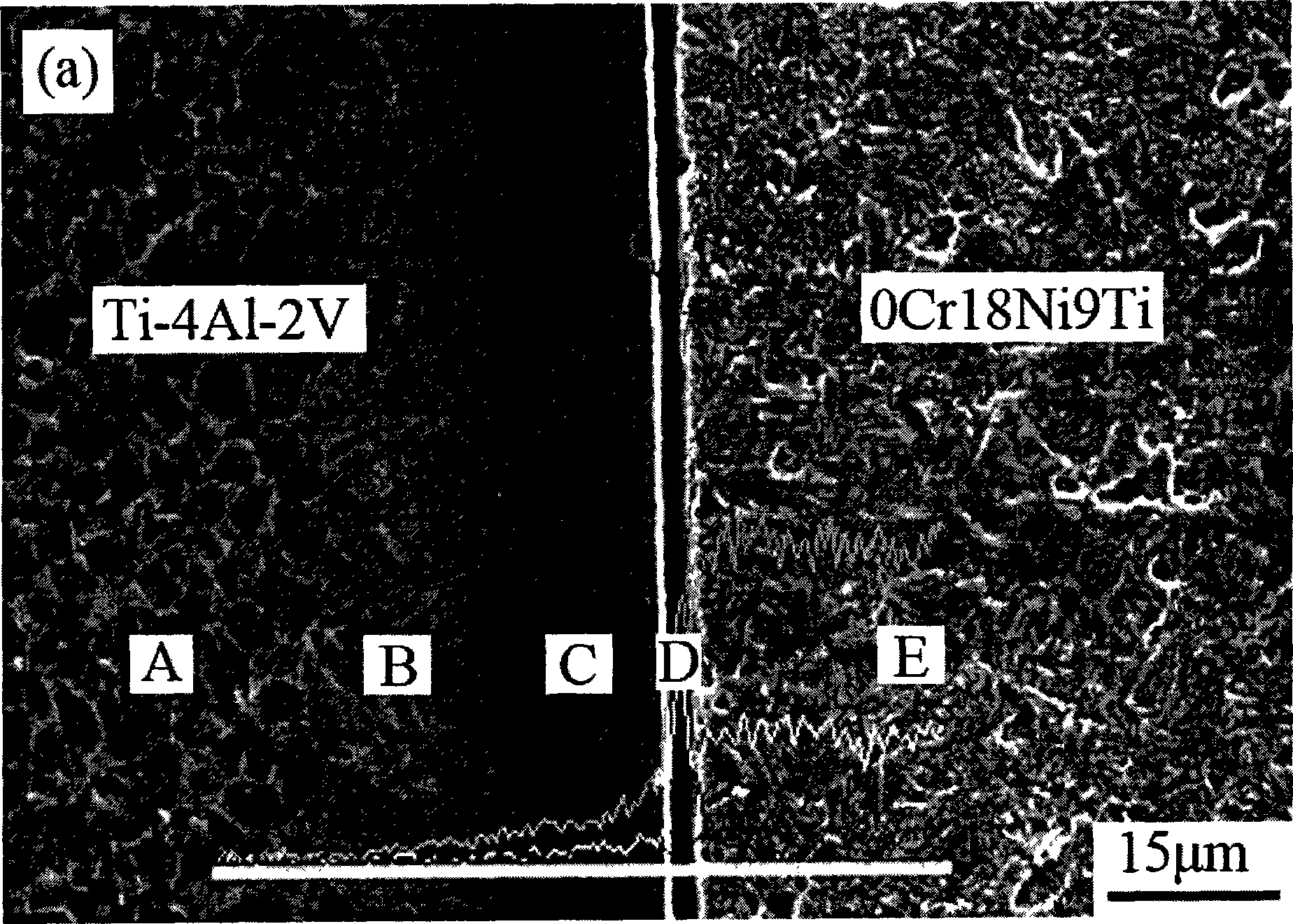 Self-nano-structure diffusion welding technique for titanium alloy and stainless steel surface