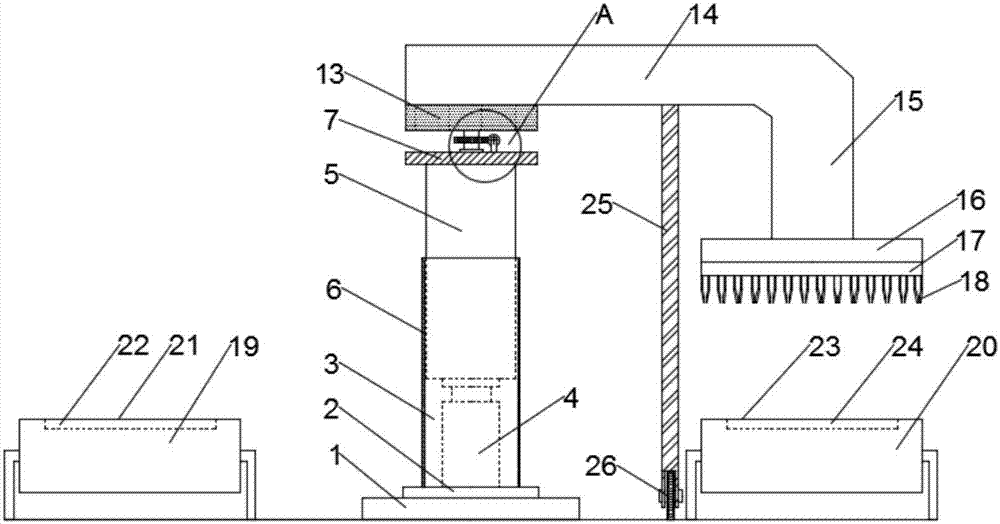 Positioned tray seedling taking device for transplanter